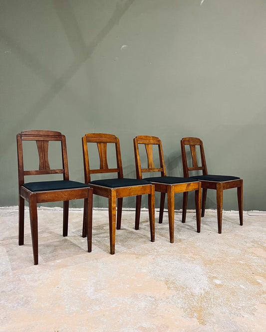 Série de quatre chaises Art Déco
