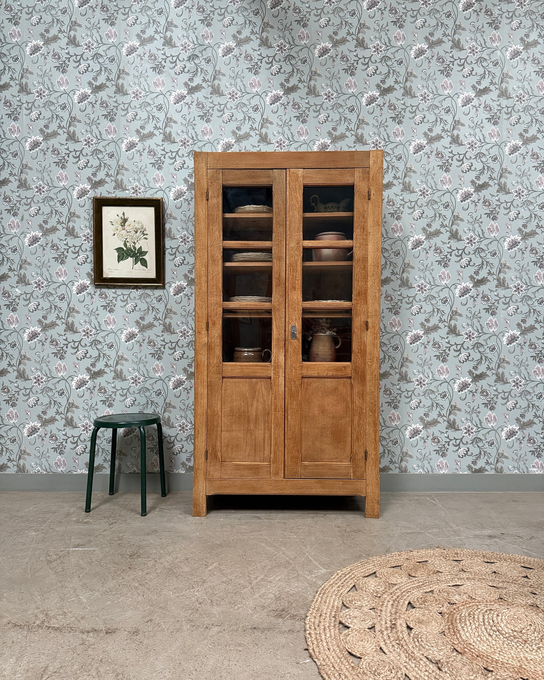 Bibliothèque vitrée en chêne