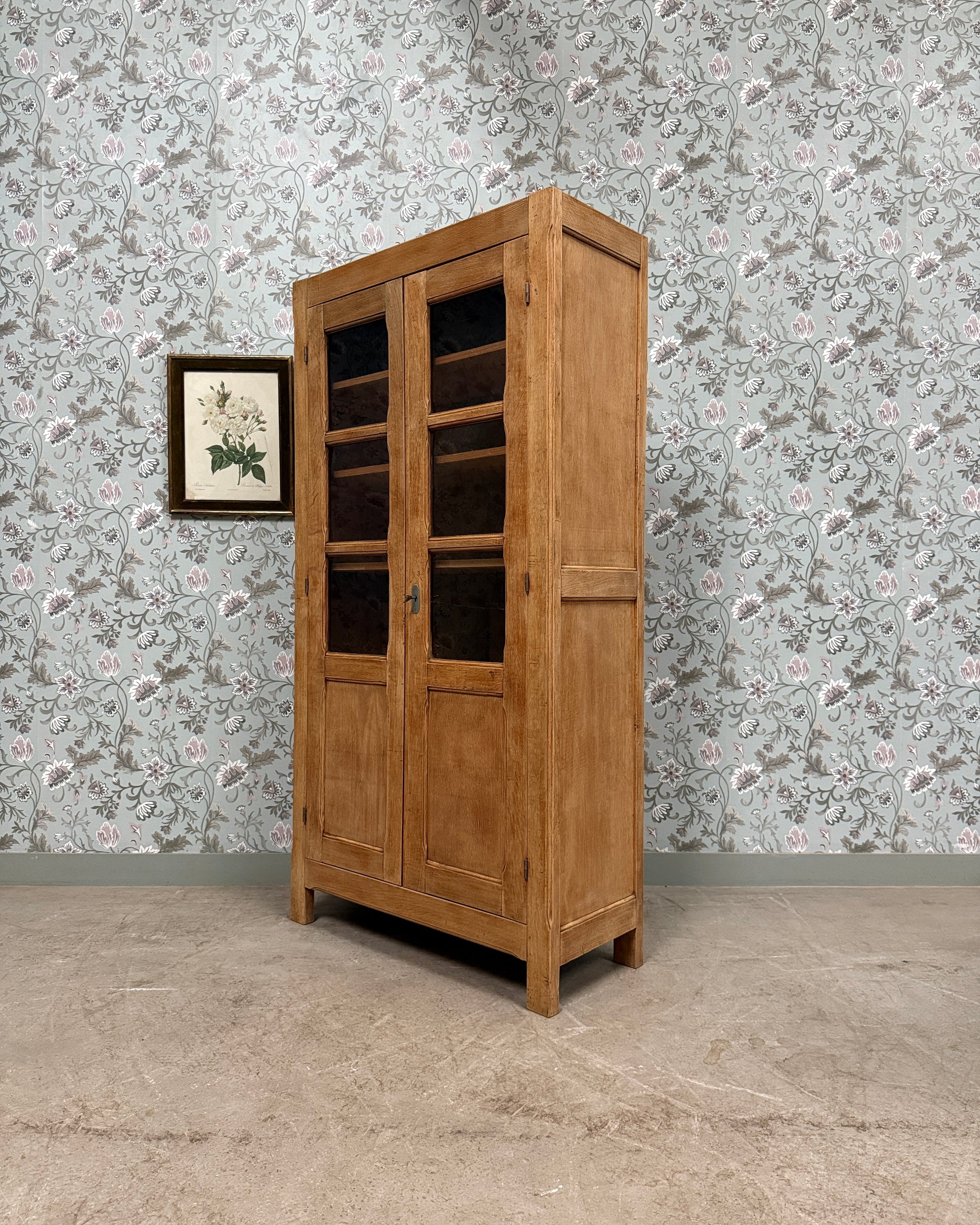 Bibliothèque vitrée en chêne