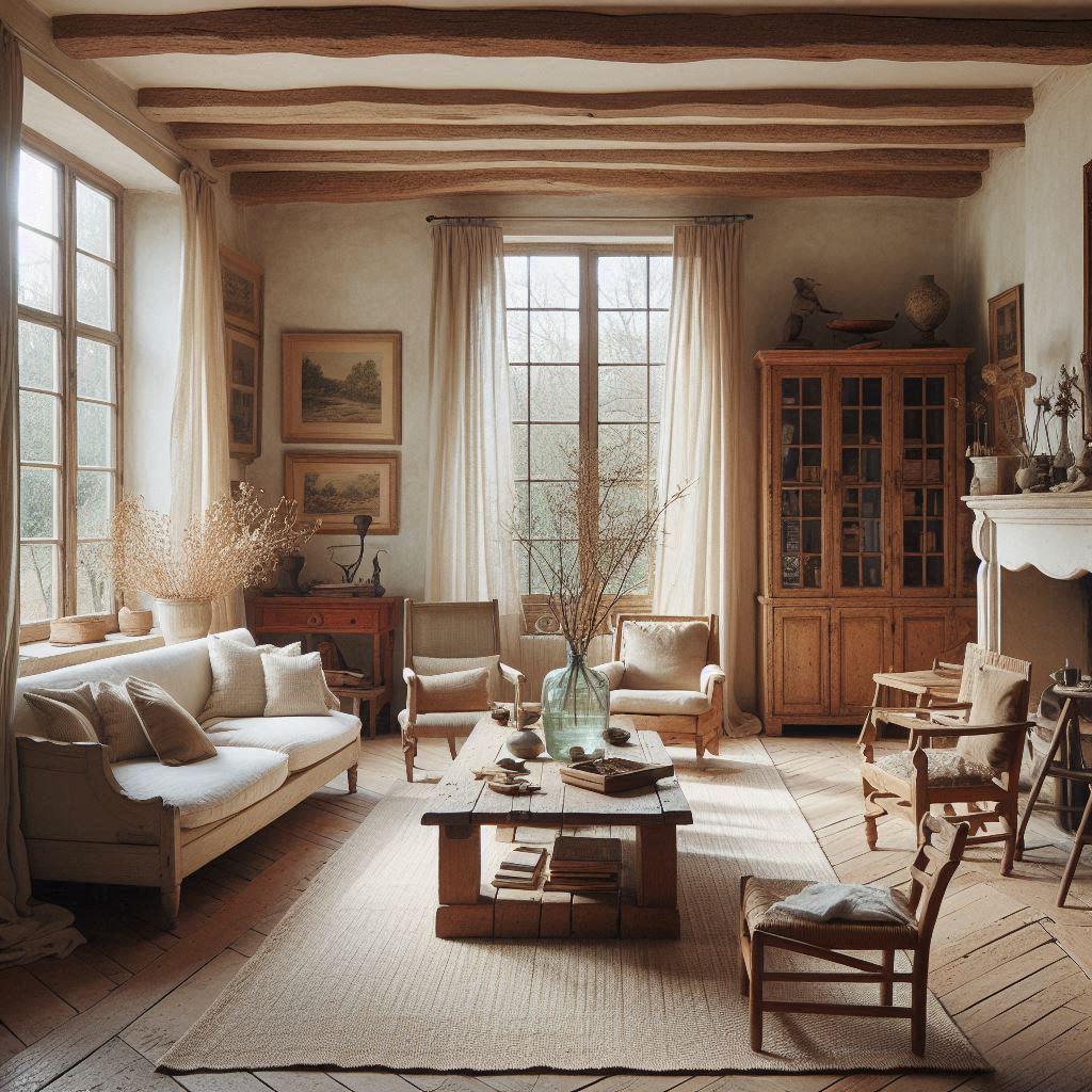 Décoration wabi sabi vintage d’un salon