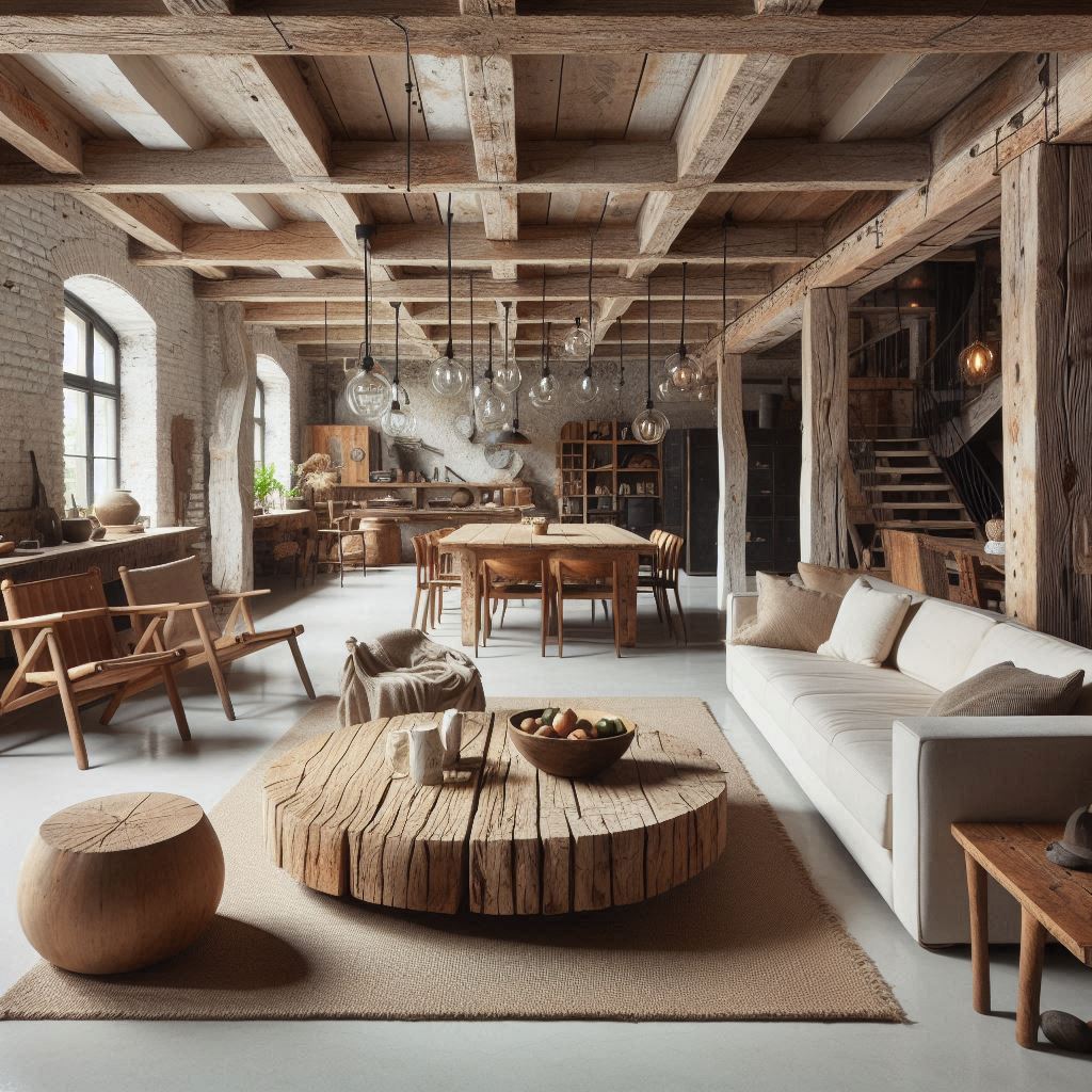 Décoration brutalisme d’un salon