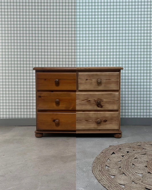Commode anglaise ancienne en pin rénovée