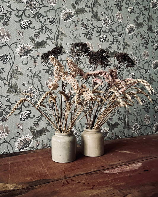 Duo de pots en grès vernissé gris