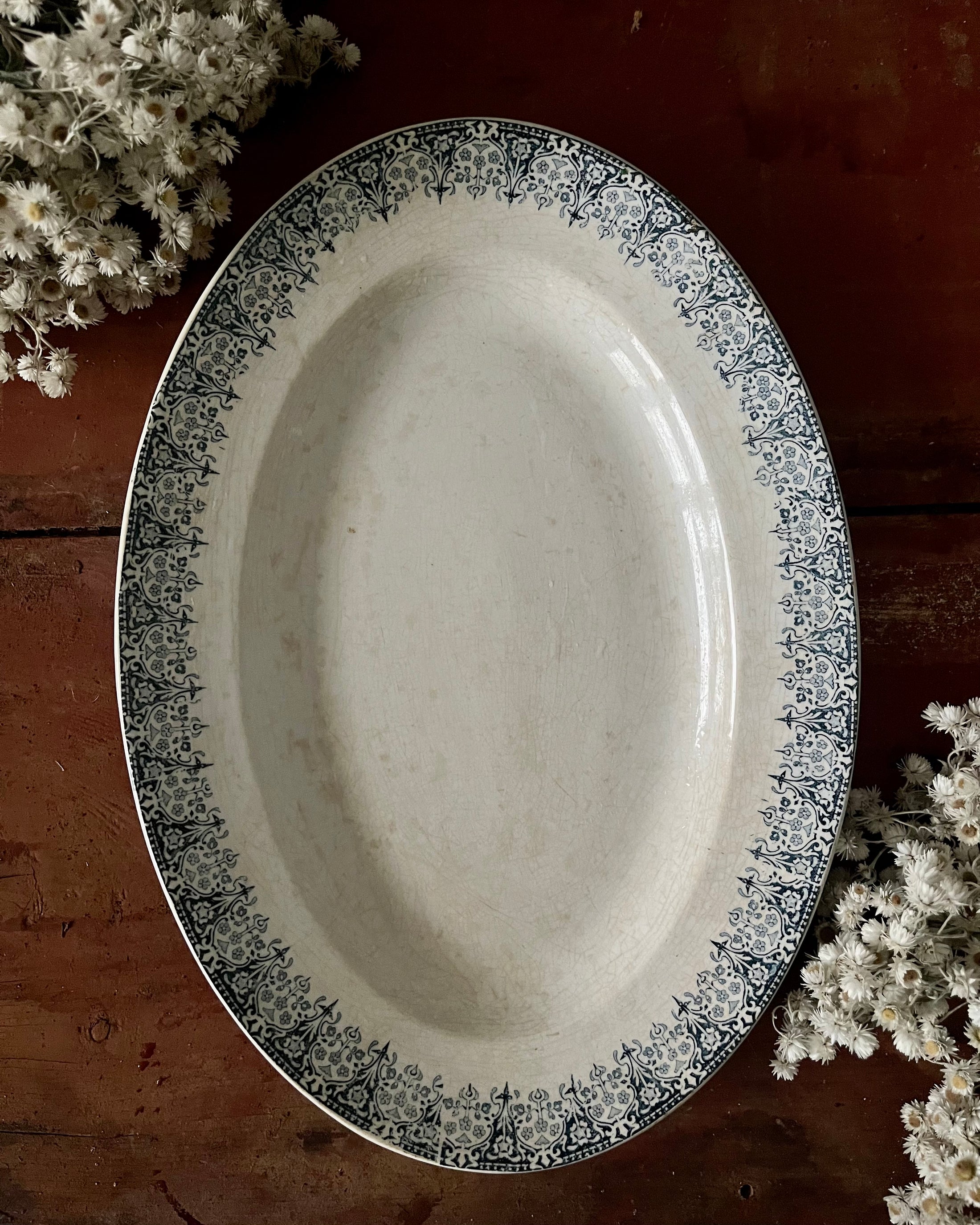 Plat ovale terre de fer Luneville