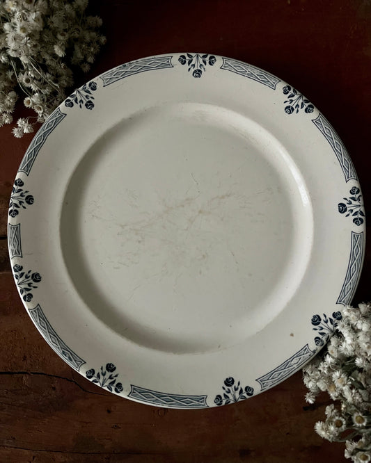 Plat rond plat terre de fer Art Déco