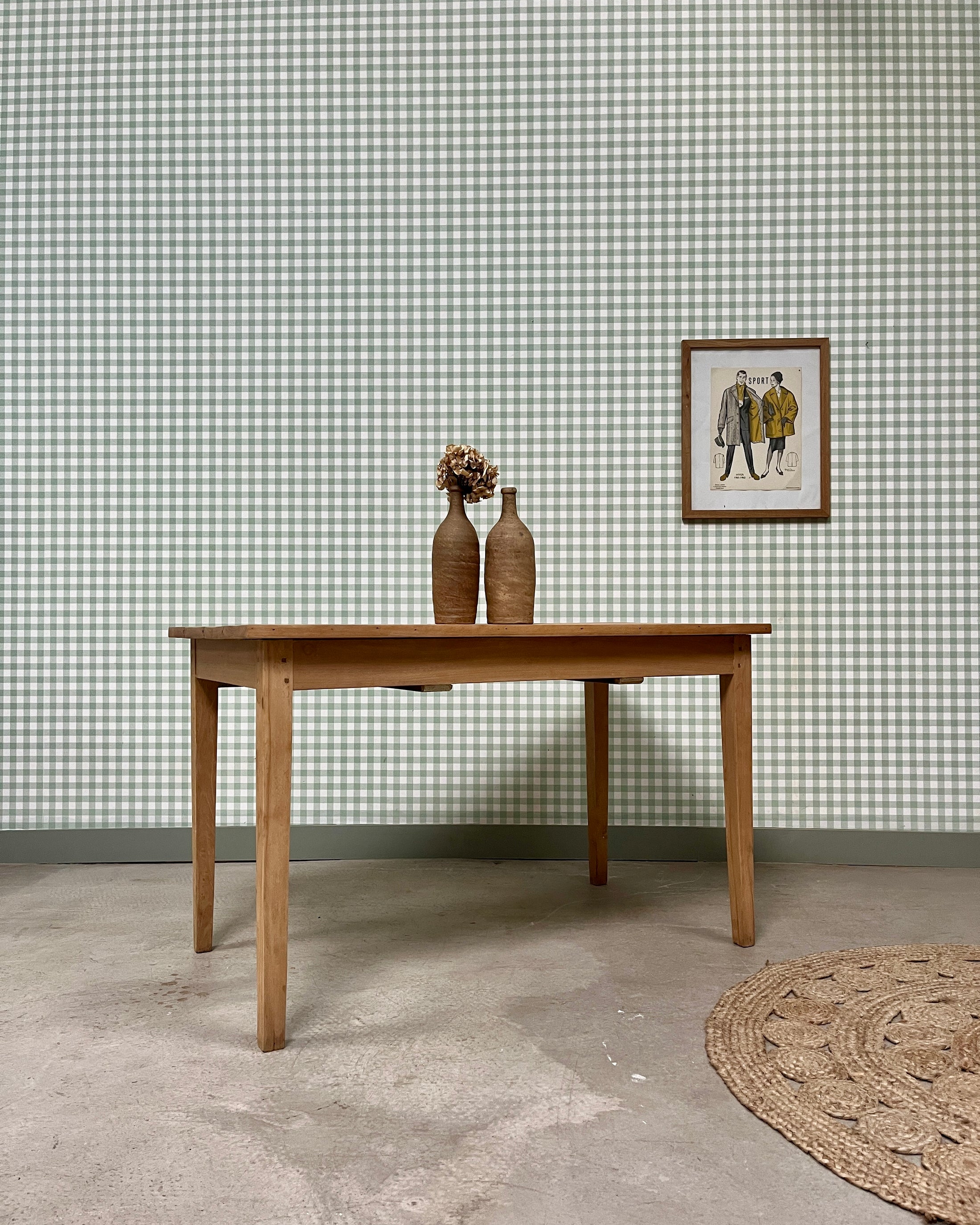 Table de ferme aux pieds fuseaux