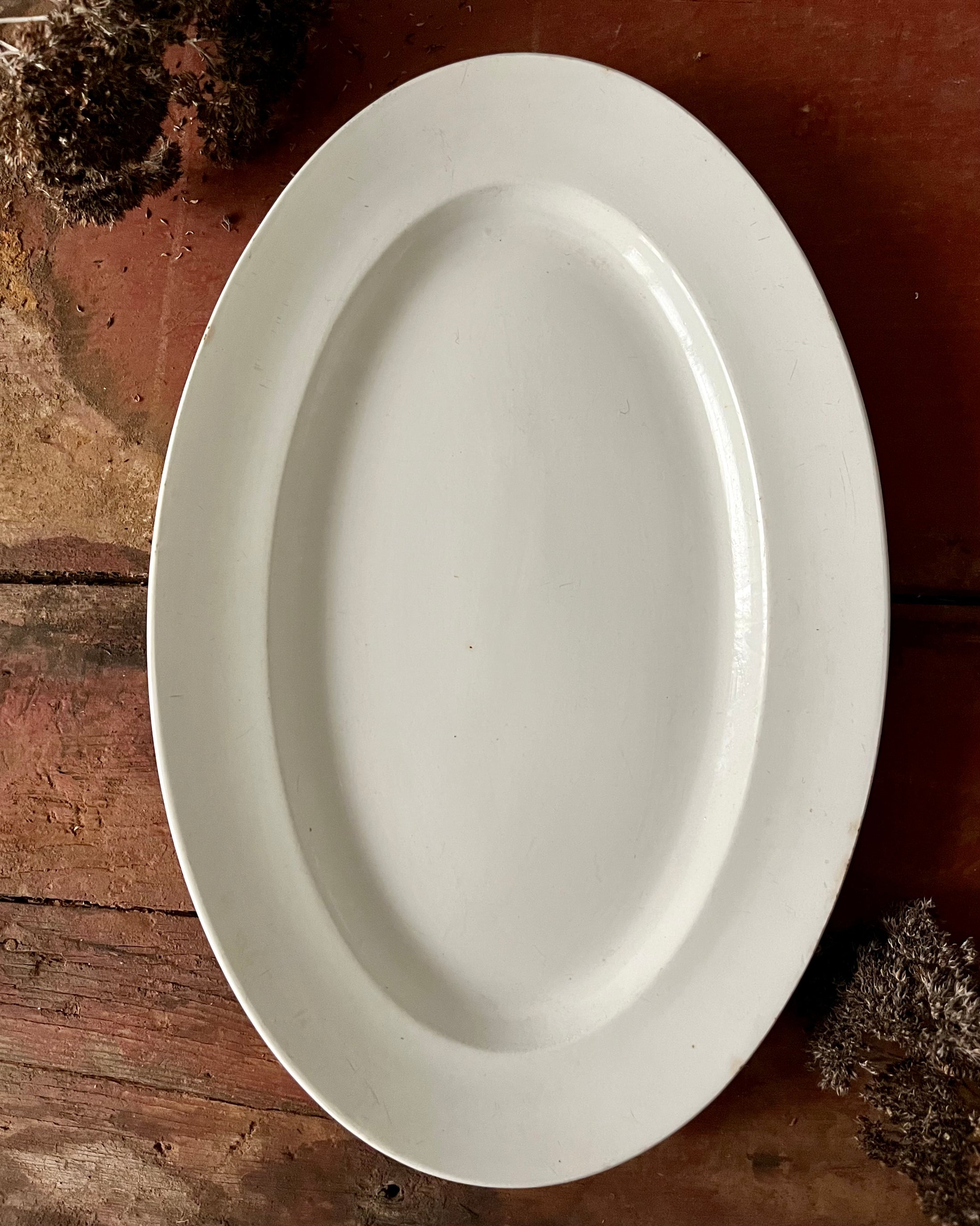 Plat ovale blanc Digoin Sarreguemines