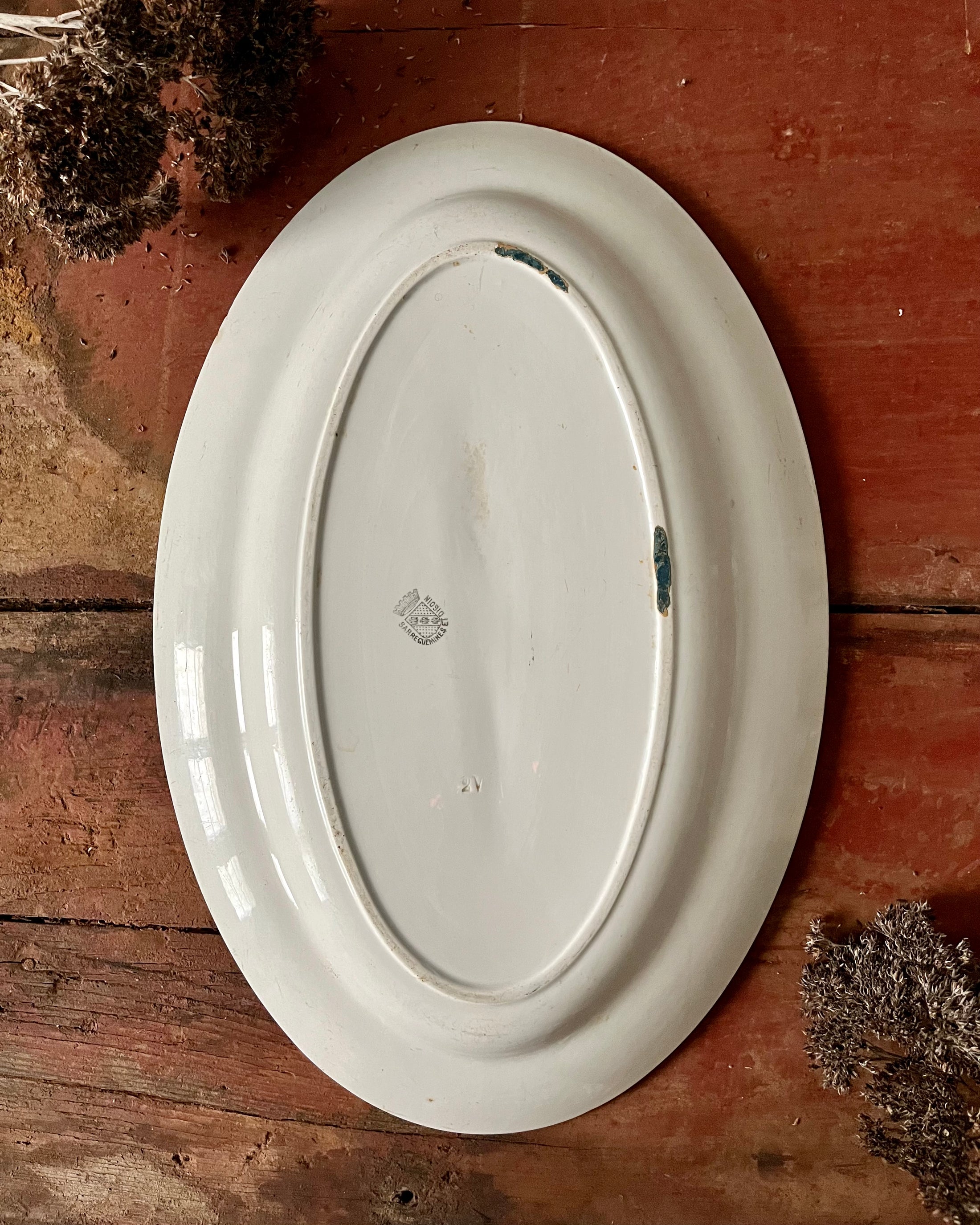 Plat ovale blanc Digoin Sarreguemines