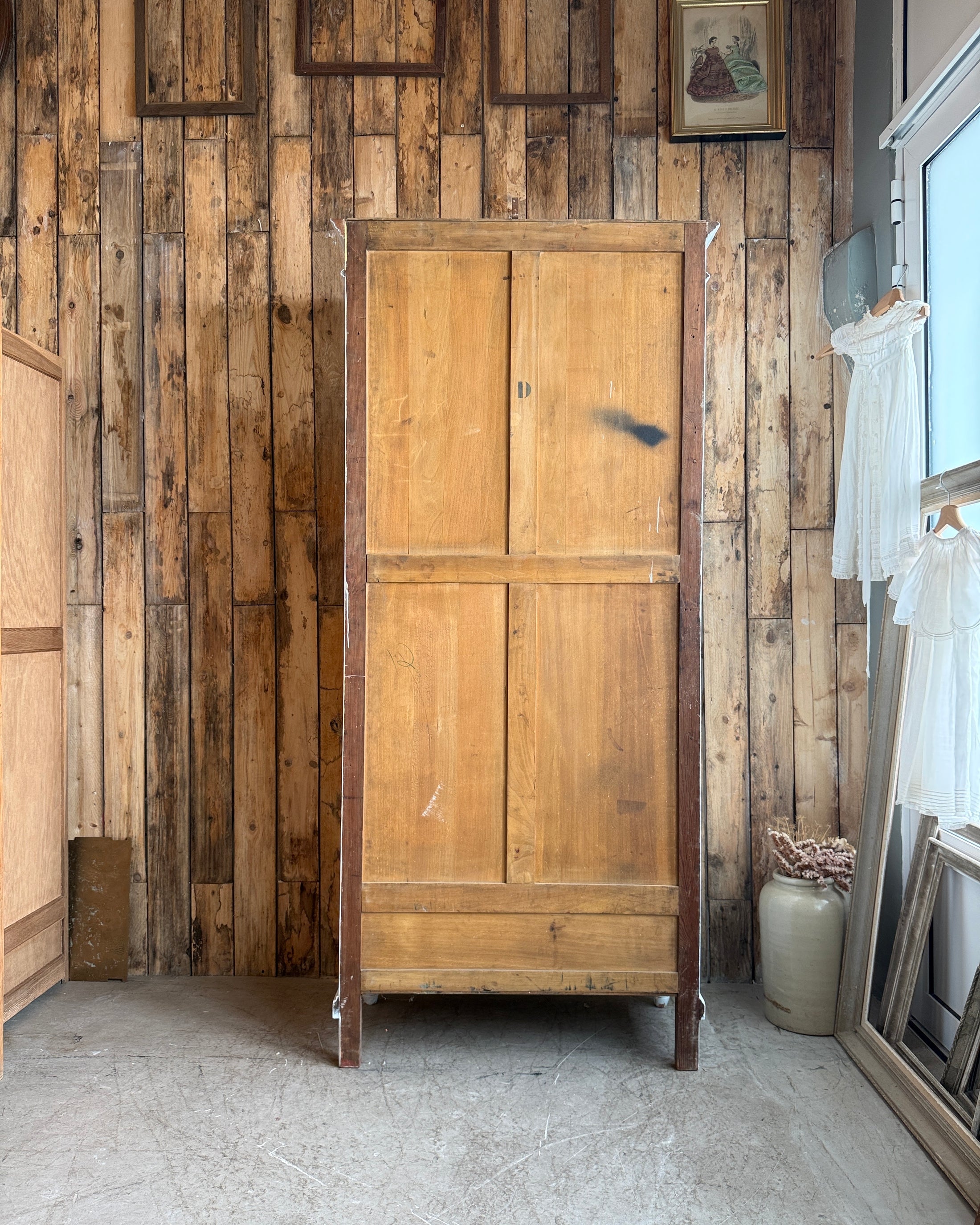 Armoire à glace ancienne blanche
