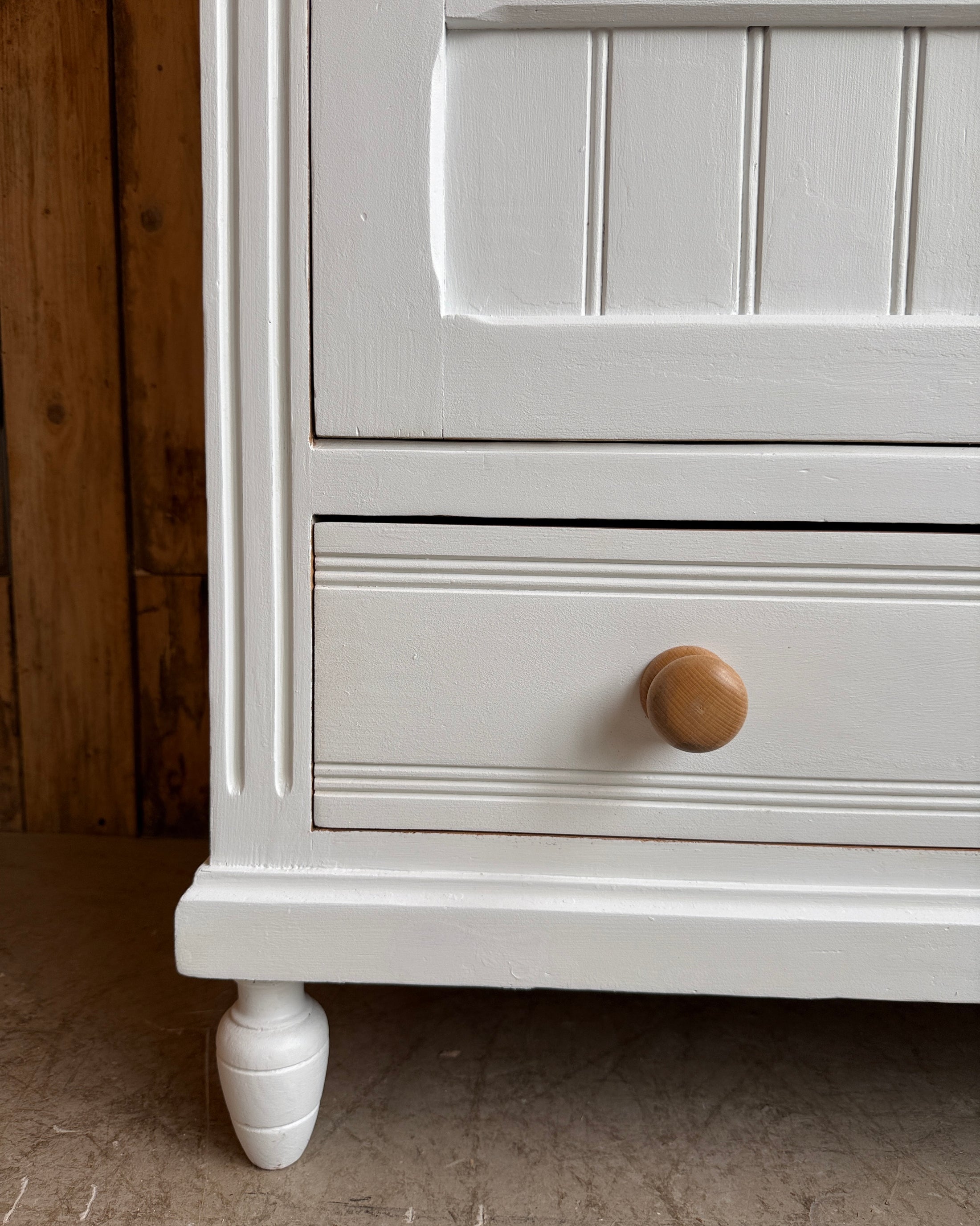 Armoire à glace ancienne blanche