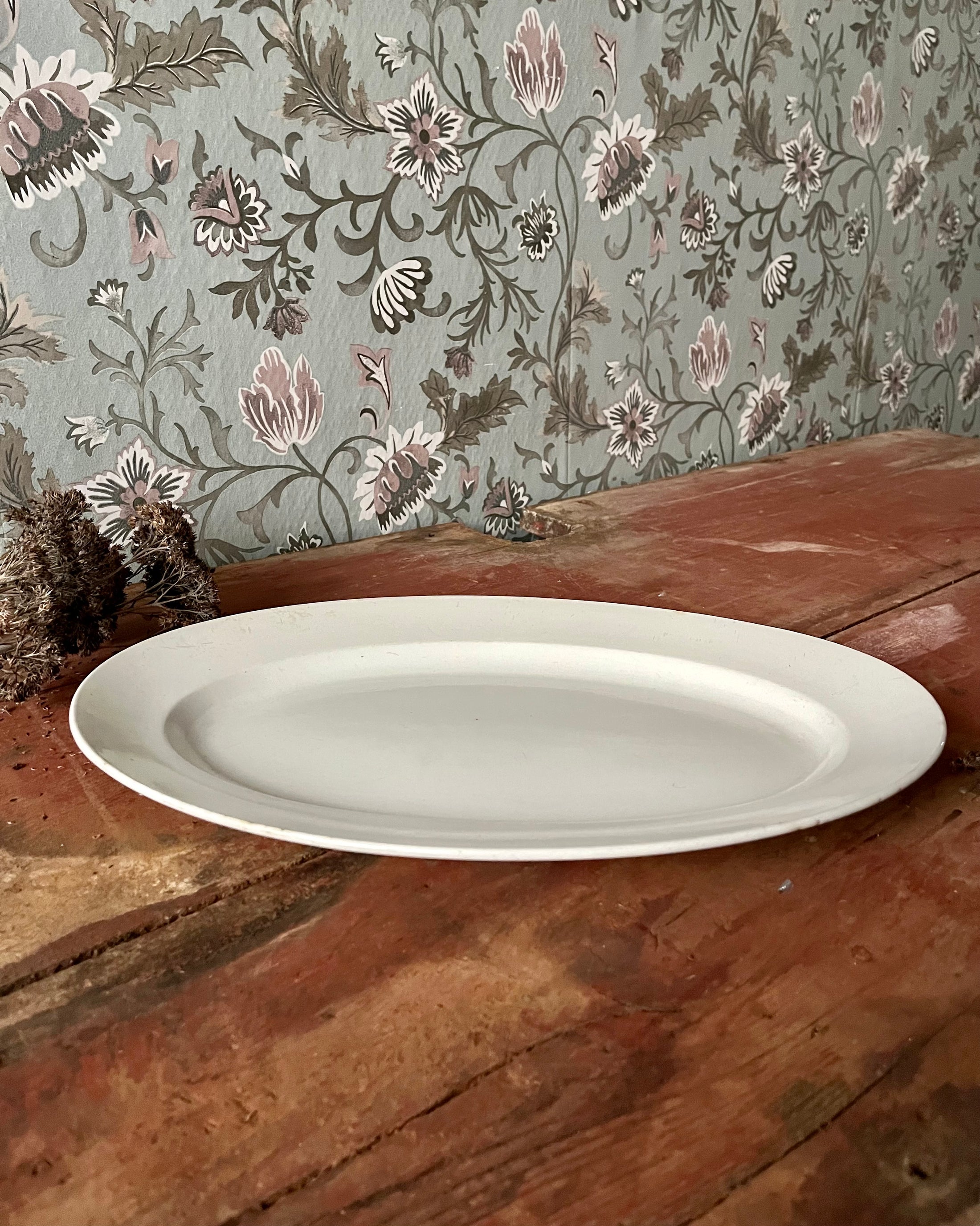 Plat ovale blanc Digoin Sarreguemines