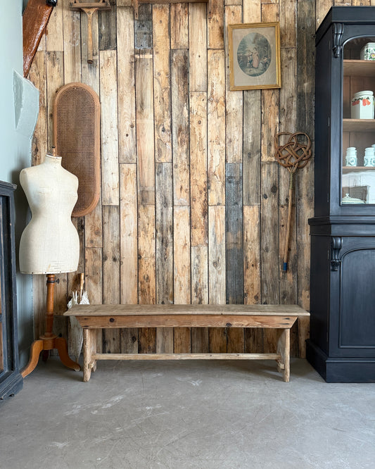 Paire de bancs de ferme vintage