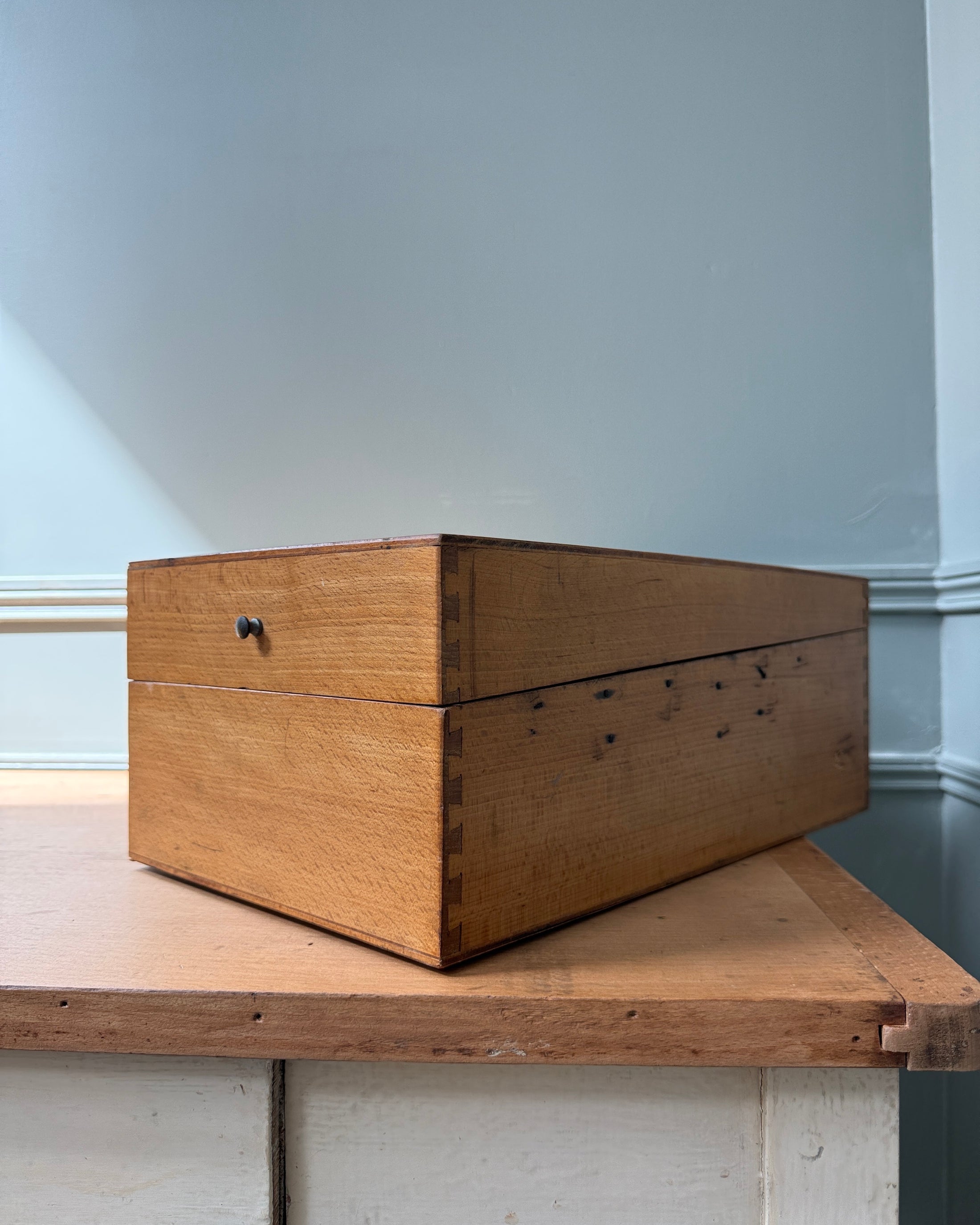 Boîte à fiches vintage en bois