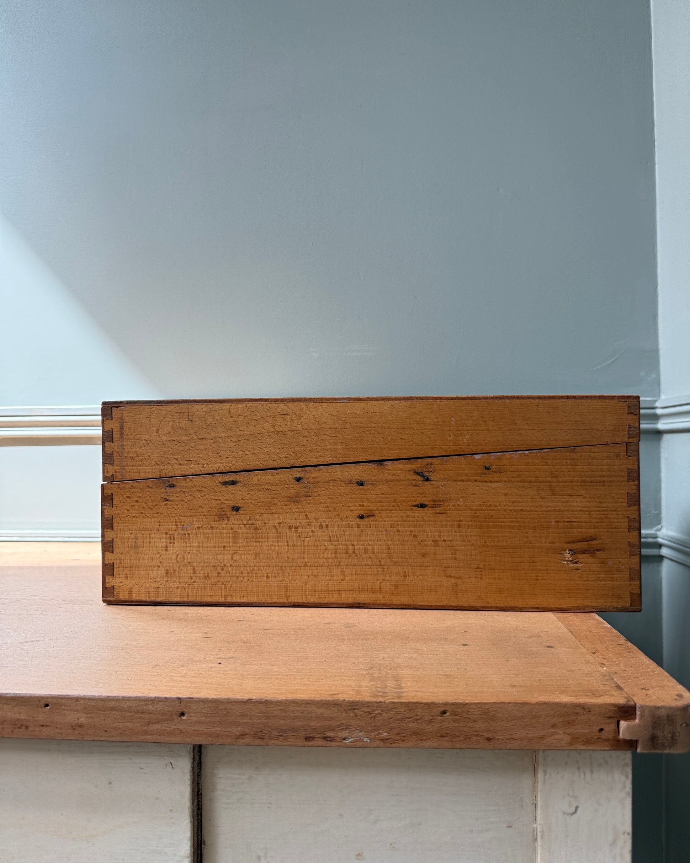 Boîte à fiches vintage en bois