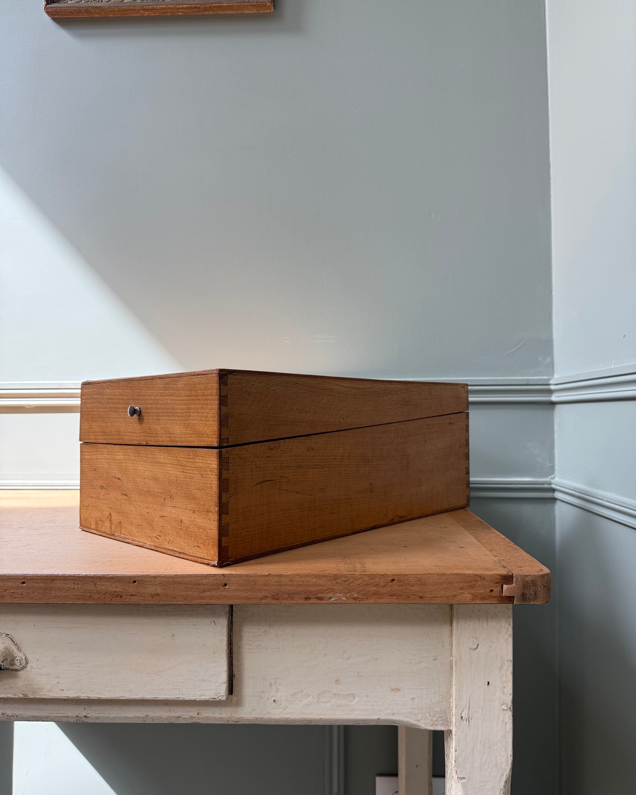 Boîte à fiches vintage en bois