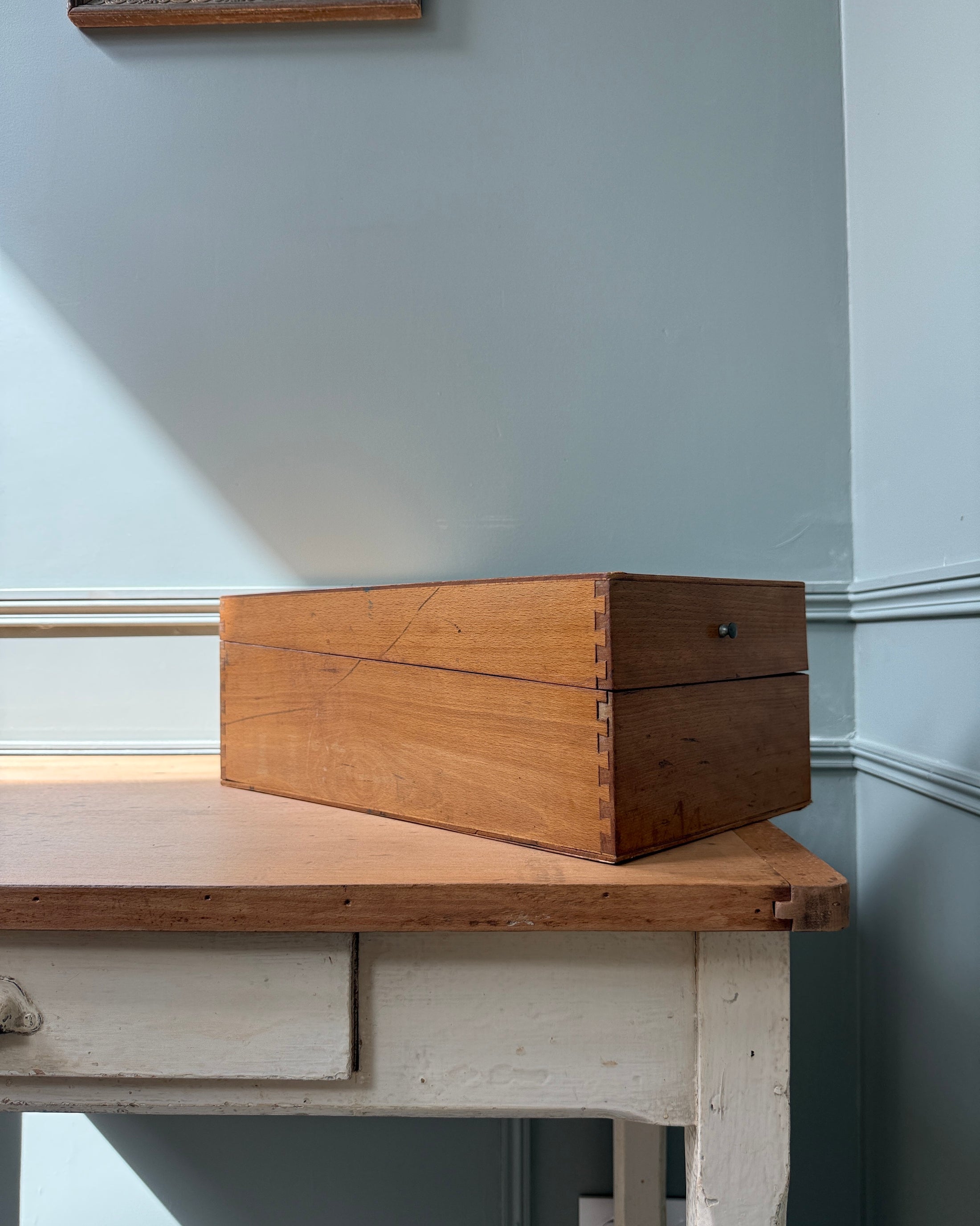 Boîte à fiches vintage en bois
