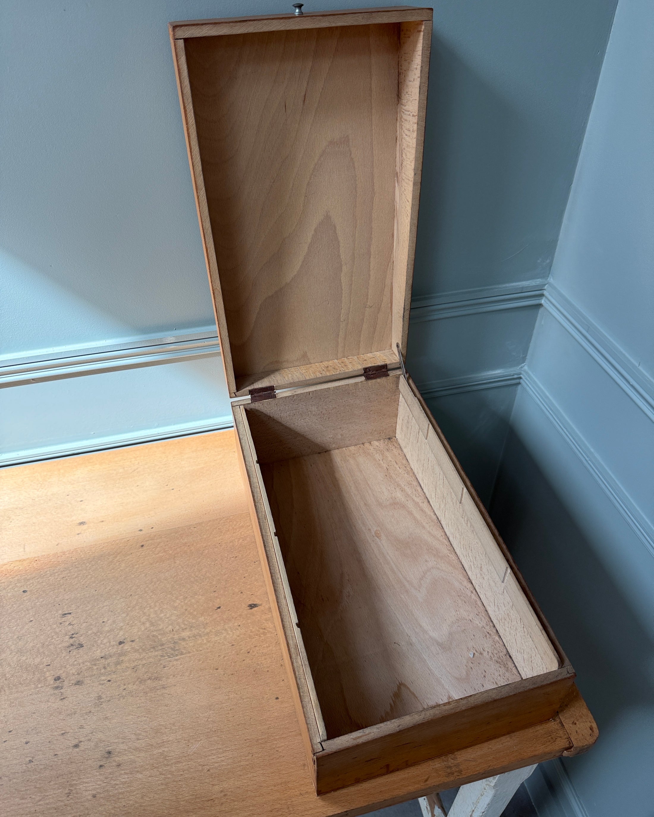 Boîte à fiches vintage en bois