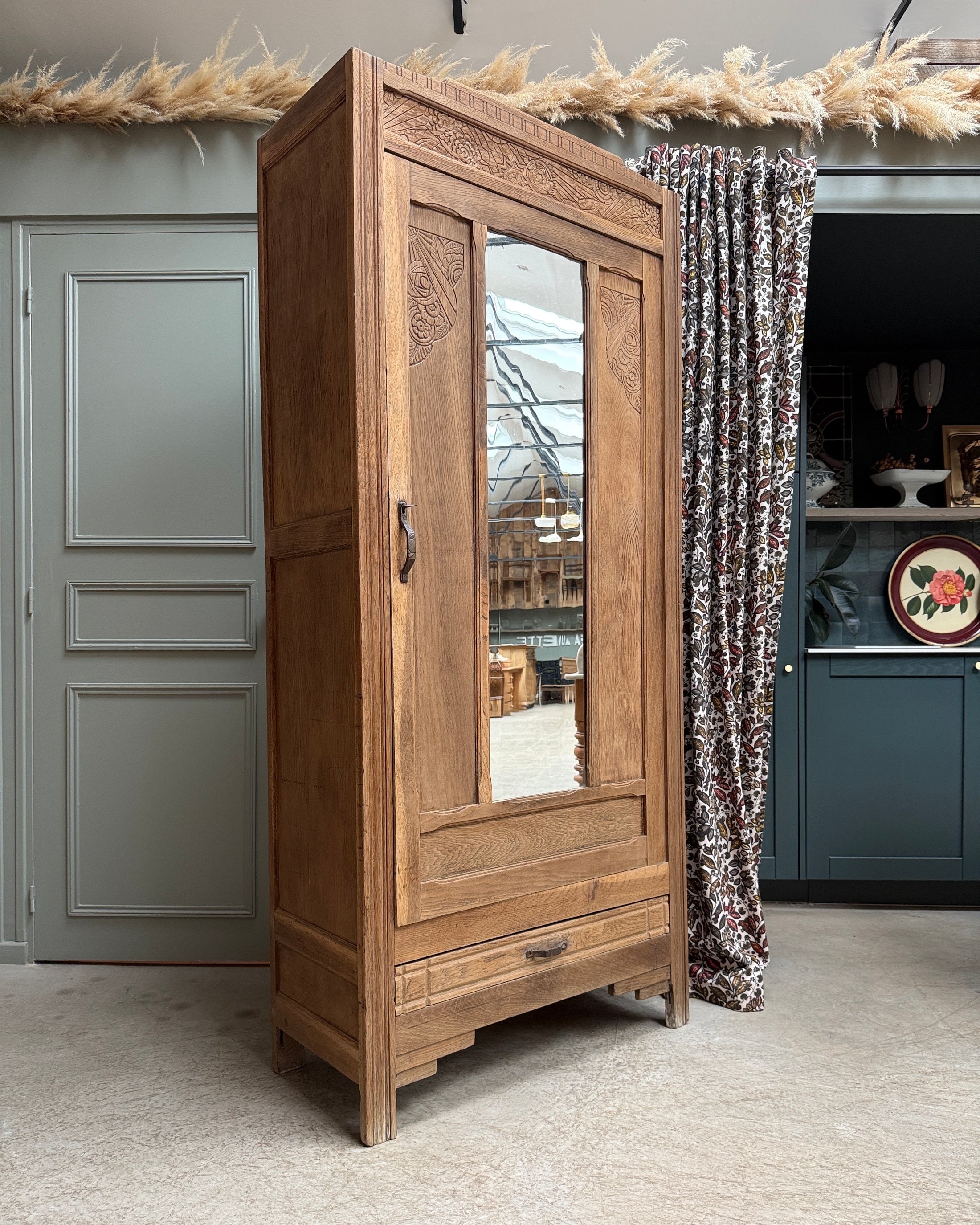 Bonnetière parisienne Art Déco en chêne