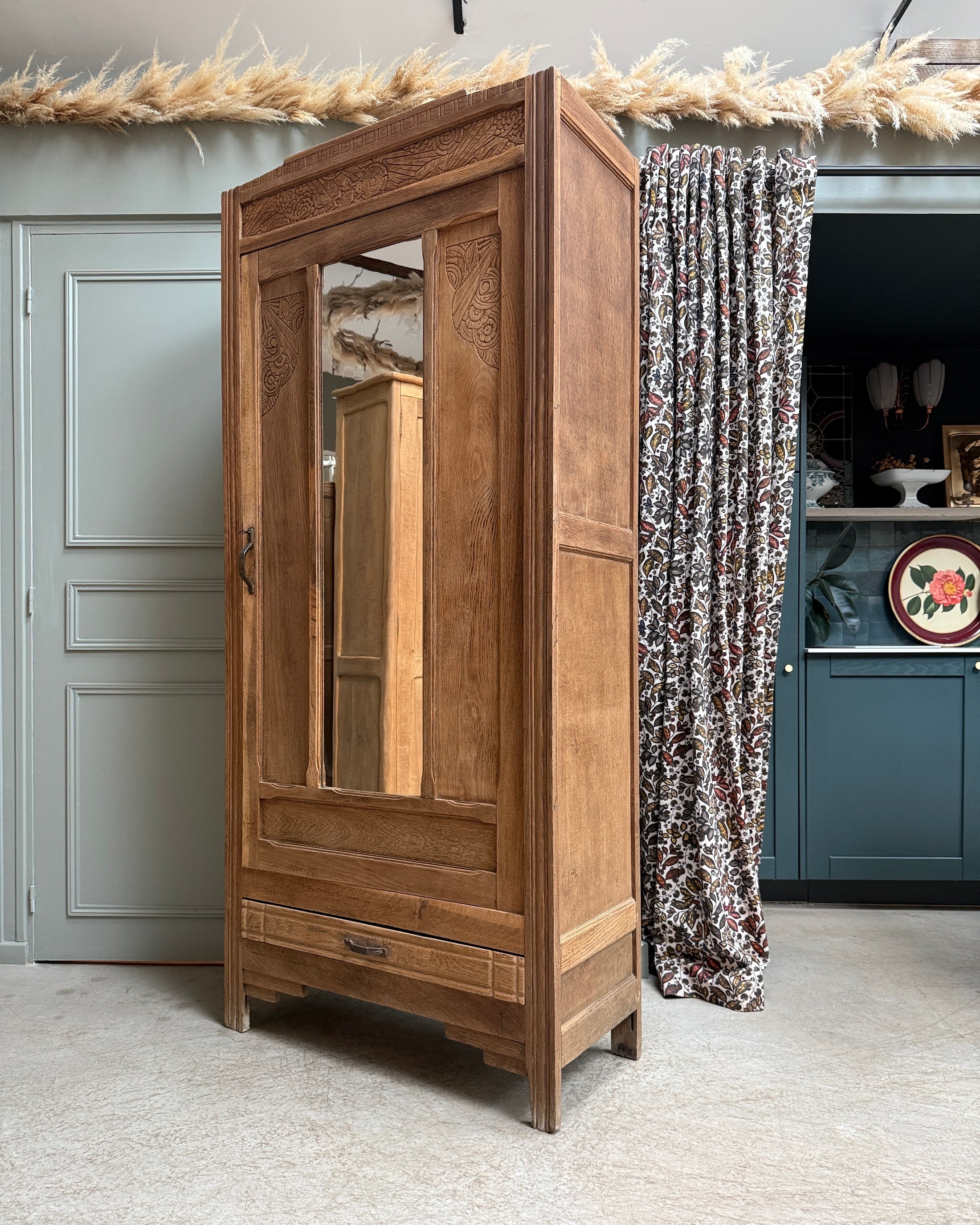 Bonnetière parisienne Art Déco en chêne