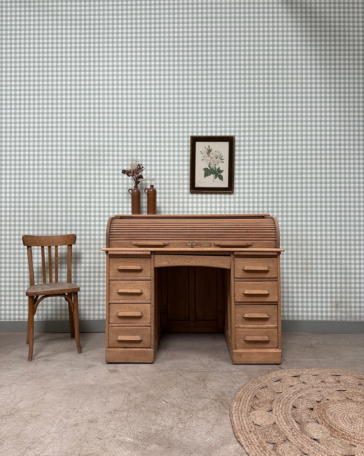 Bureau américain en chêne rénové