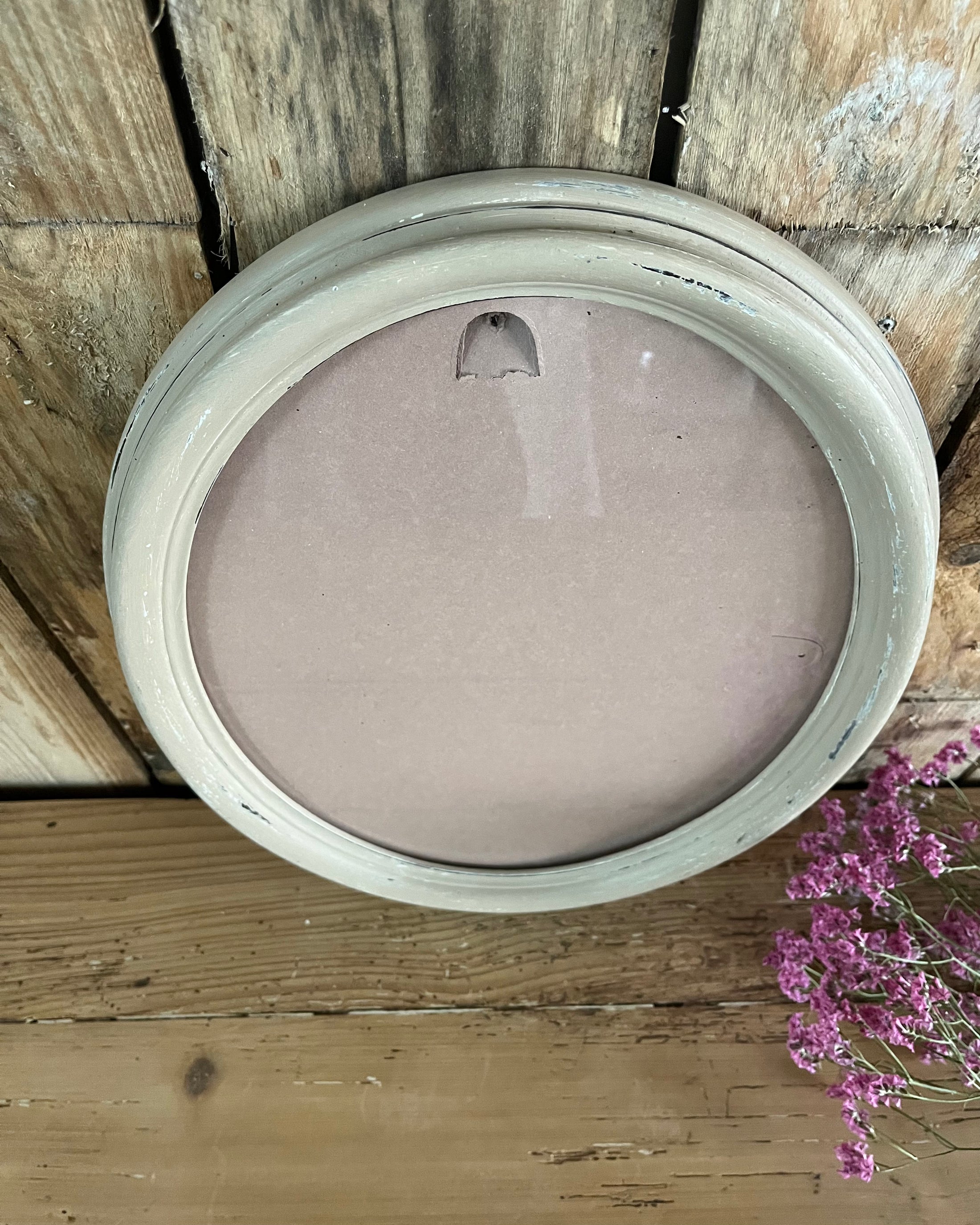 Cadre en bois rose patiné