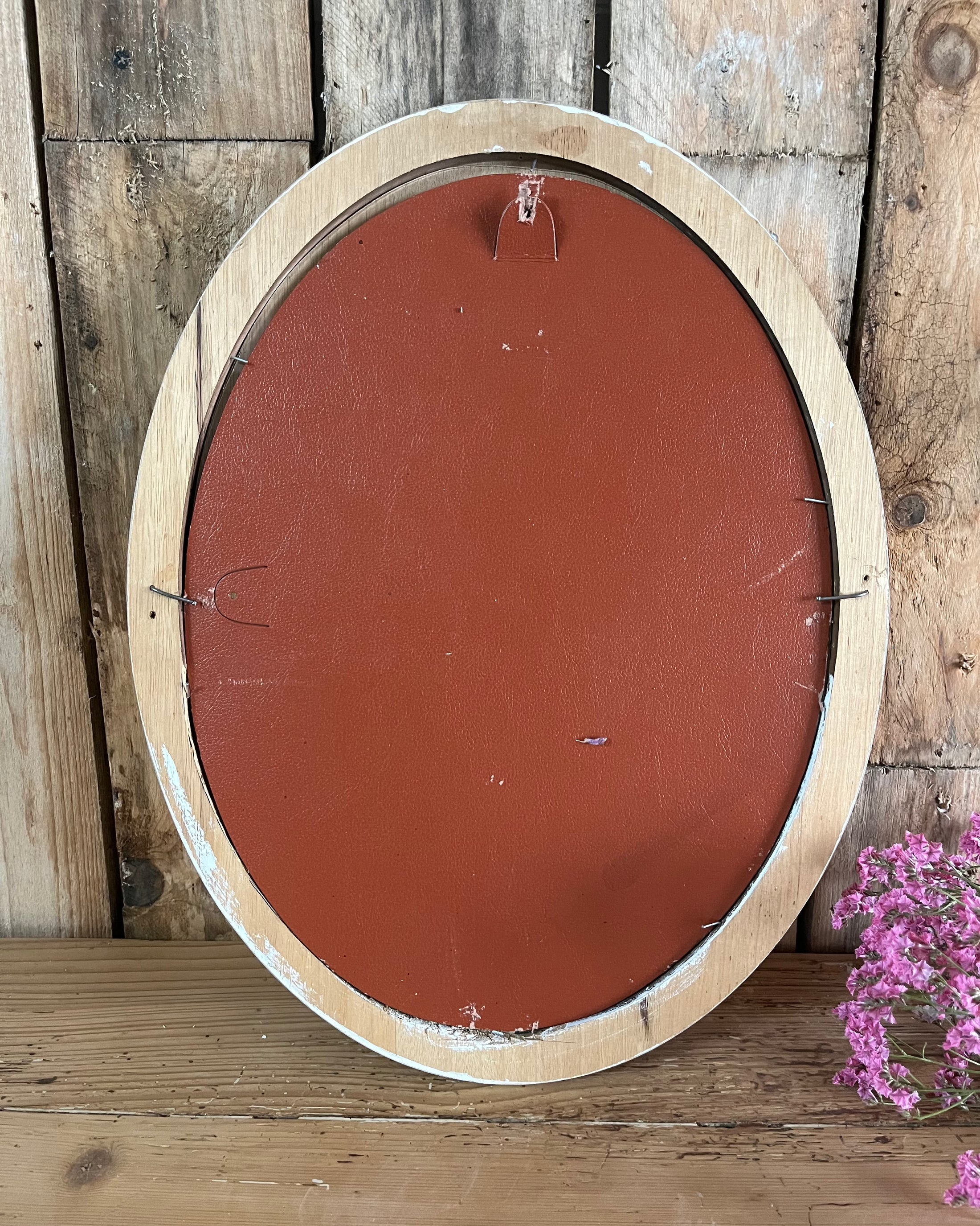 Cadre en bois rose patiné