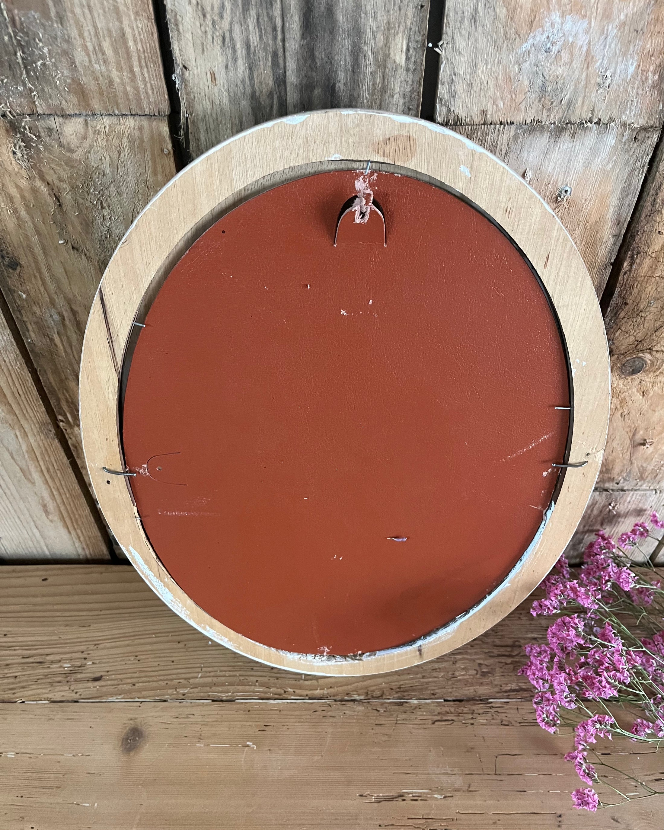 Cadre en bois rose patiné