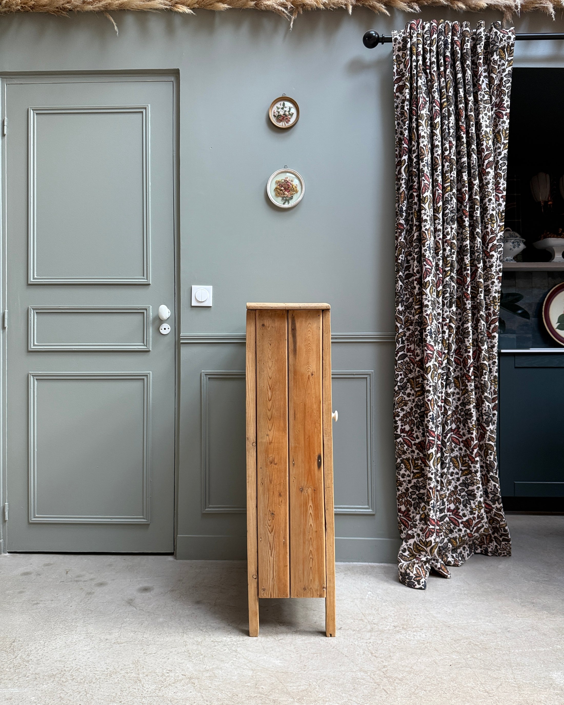 Confiturier vintage vitré en pin