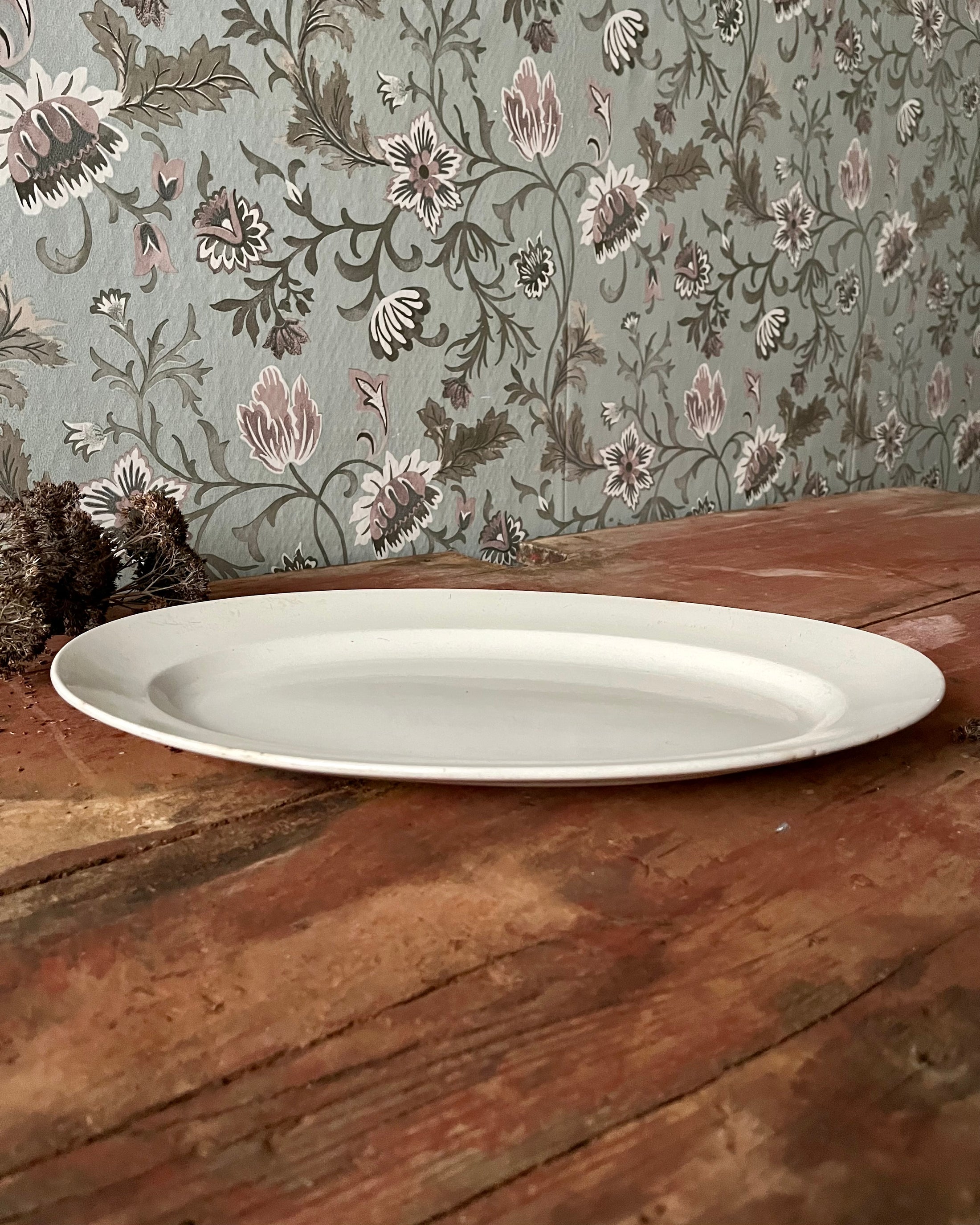 Plat ovale blanc Digoin Sarreguemines
