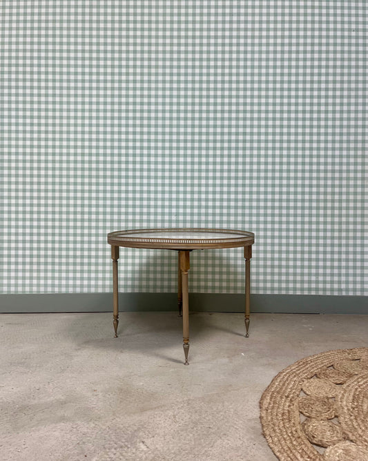 Table basse en laiton et marbre