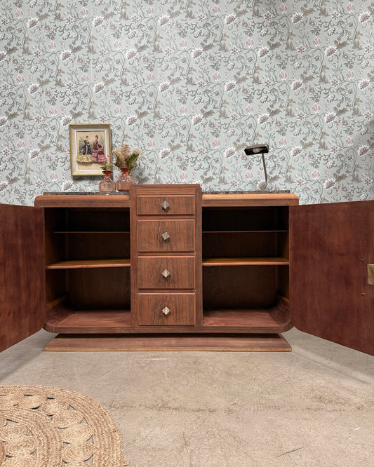 Grande enfilade Art Déco en palissandre et marbre