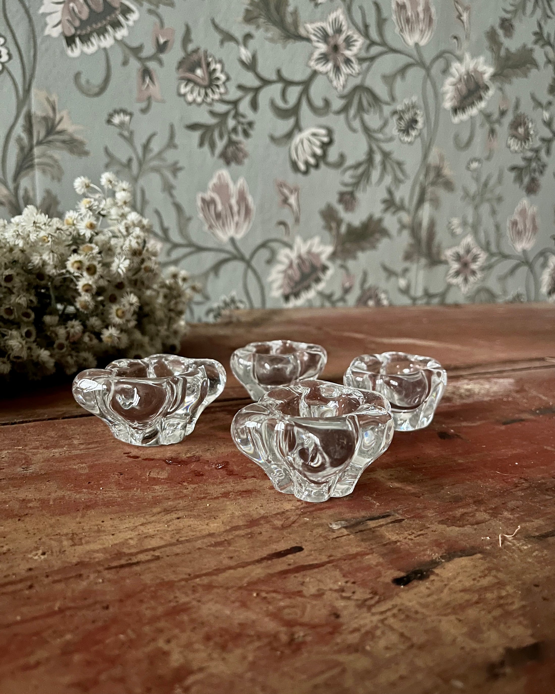 Paire de salerons sel et poivre en cristal Daum
