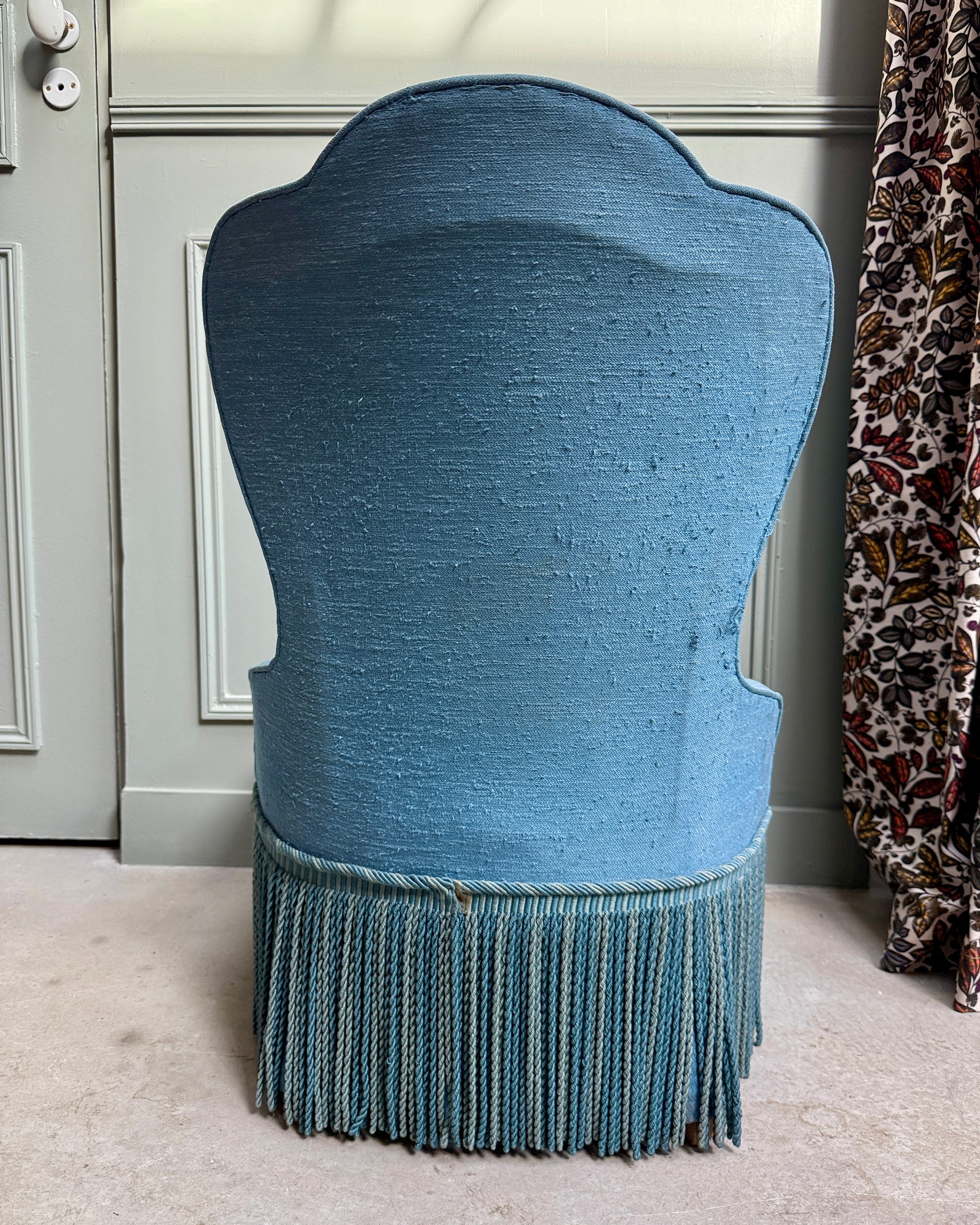 Fauteuil crapaud bleu clair