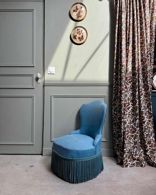 Fauteuil crapaud bleu clair