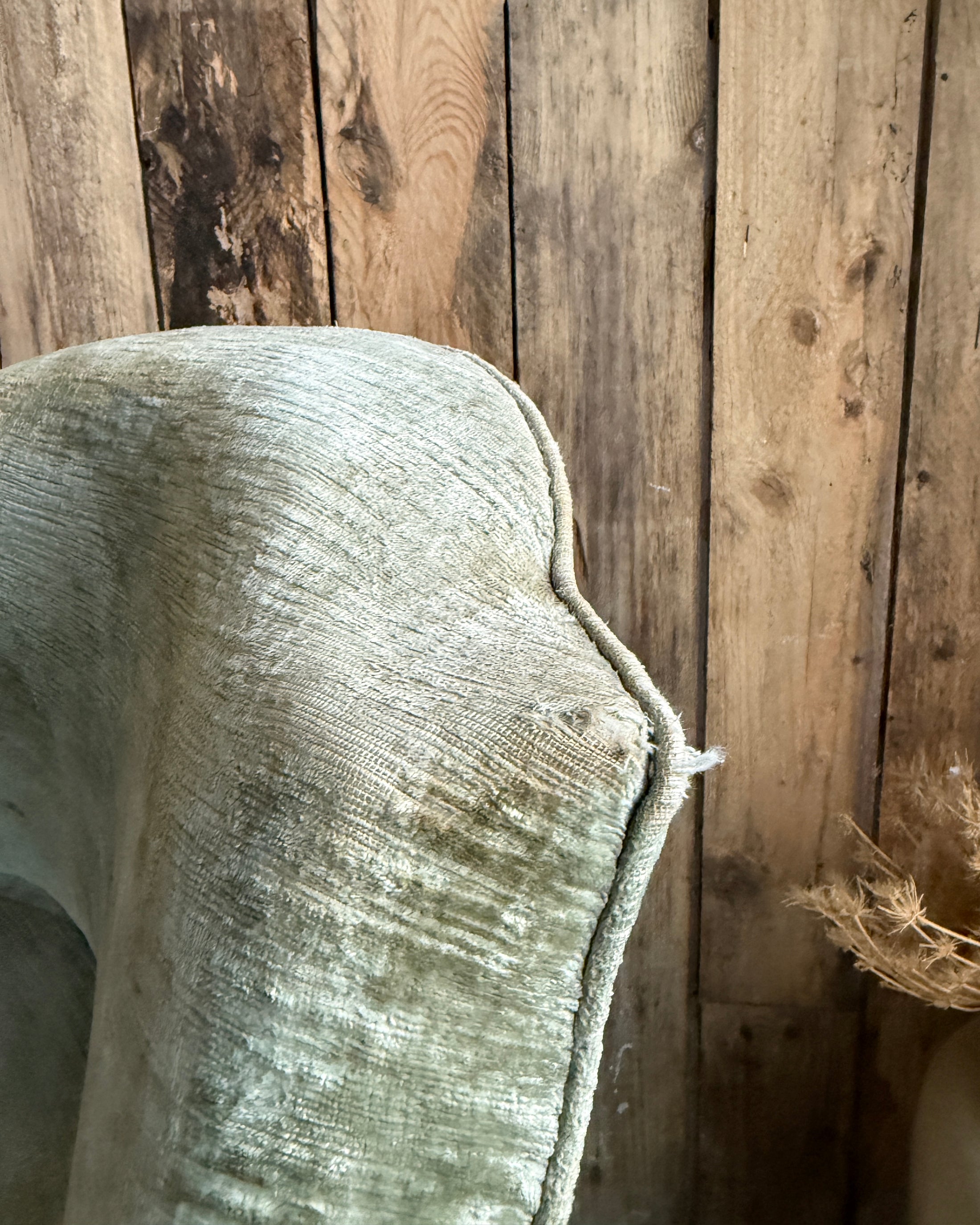 Fauteuil crapaud en velours vert