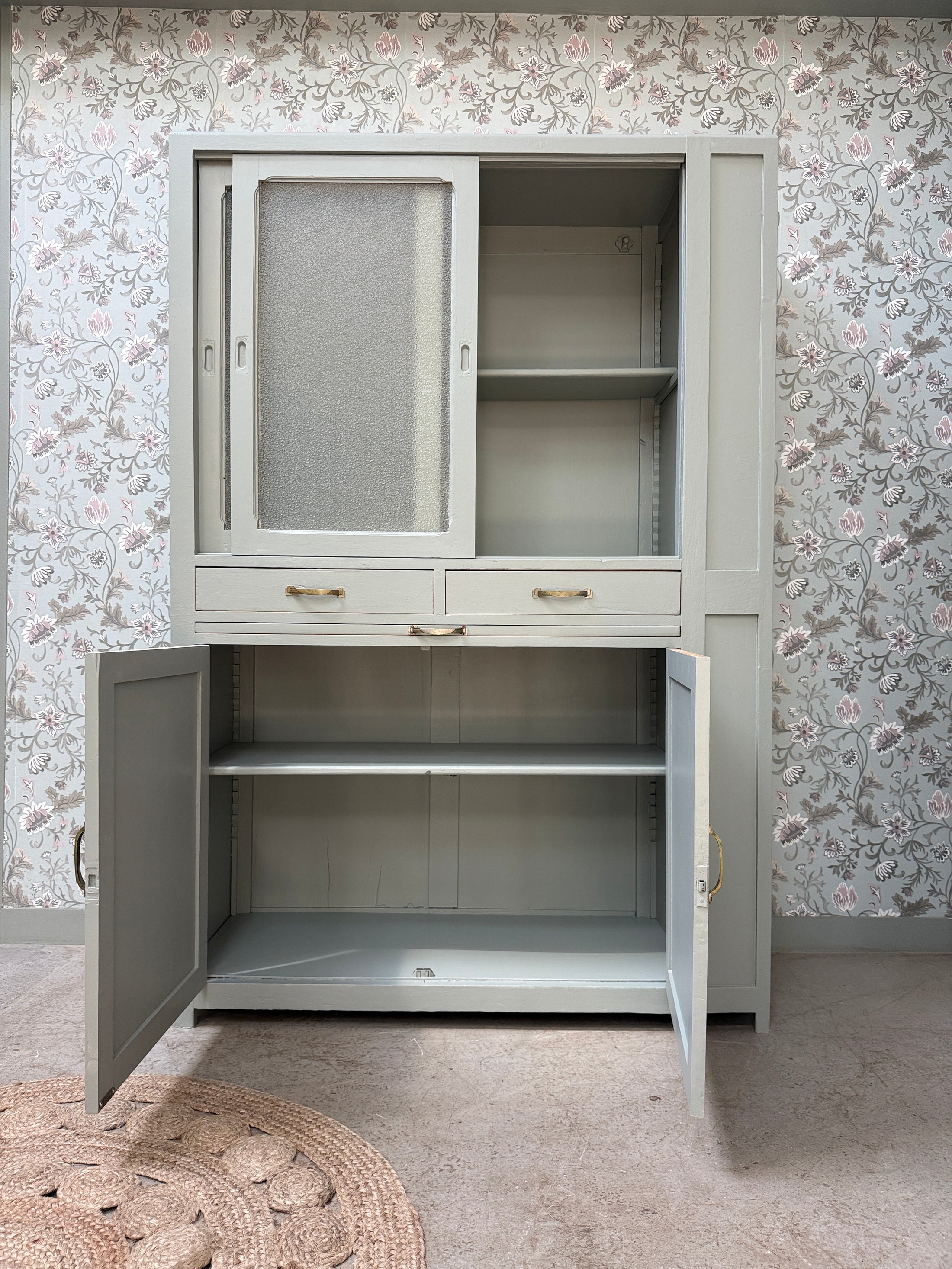 Grand vaisselier vintage vert