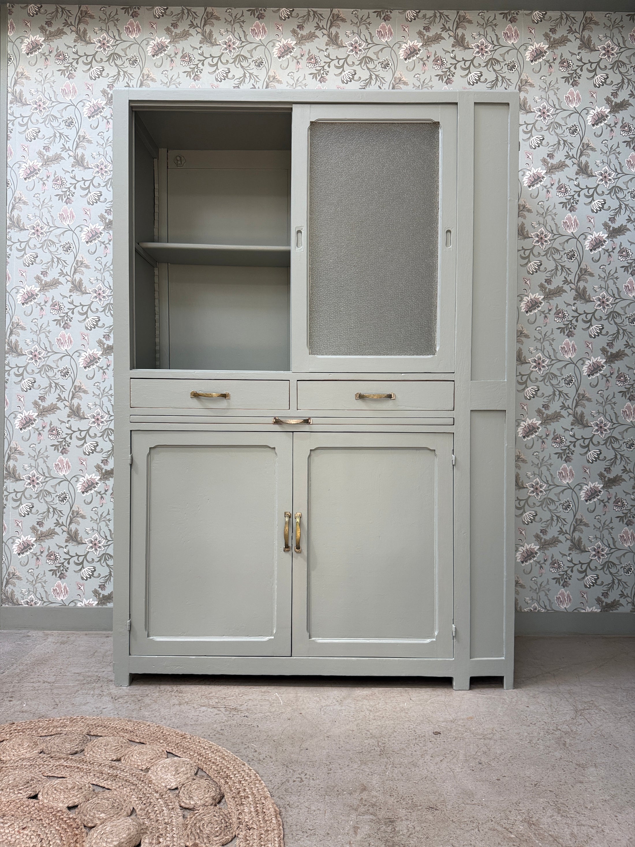 Grand vaisselier vintage vert