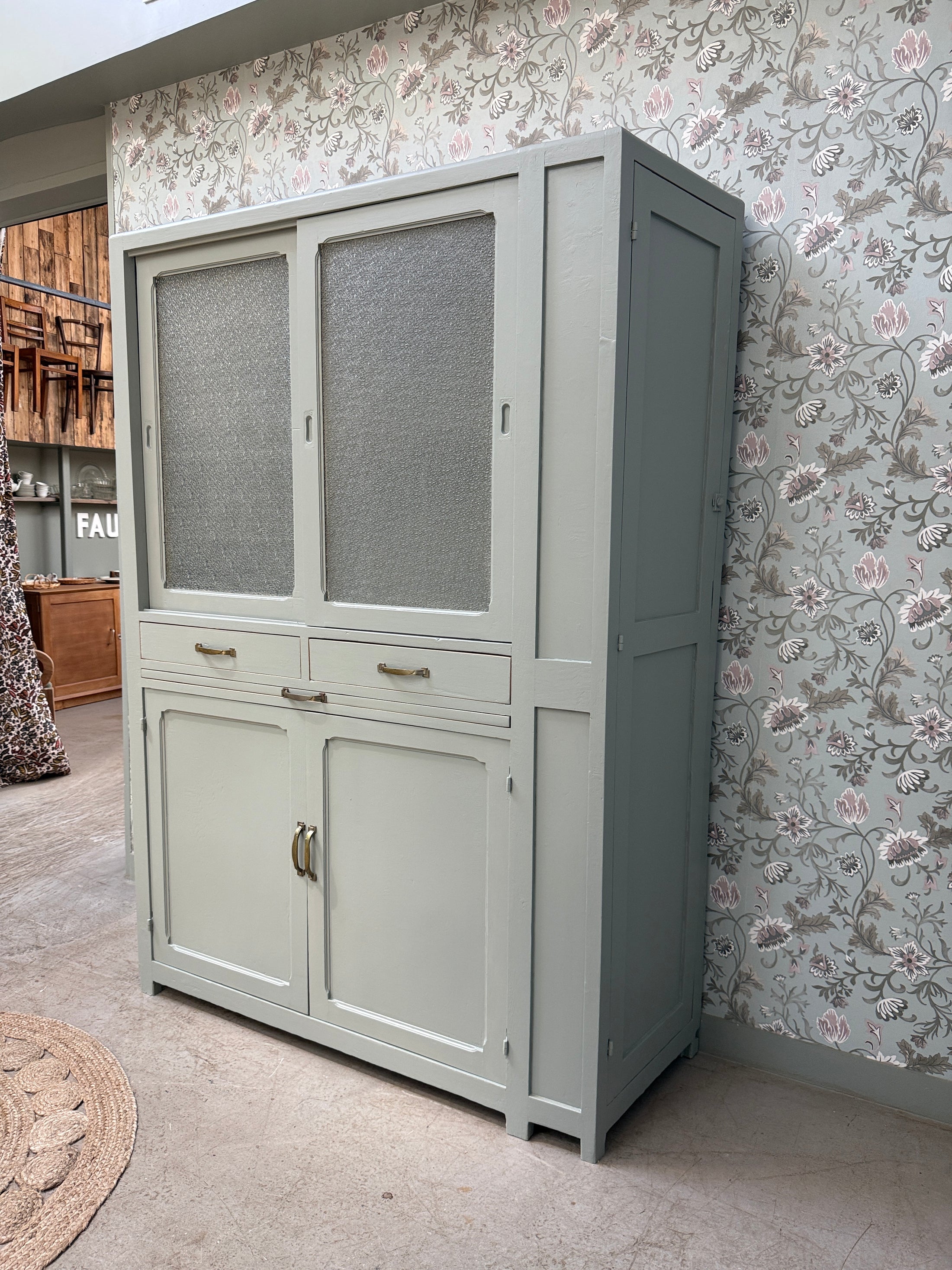 Grand vaisselier vintage vert