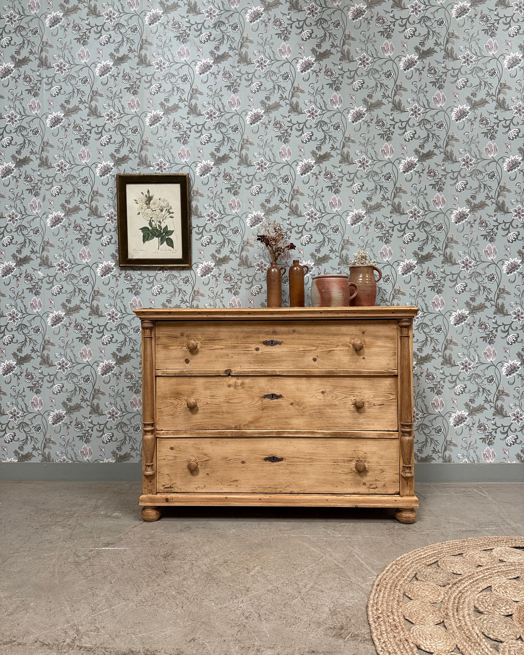 Grande commode anglaise en pin massif