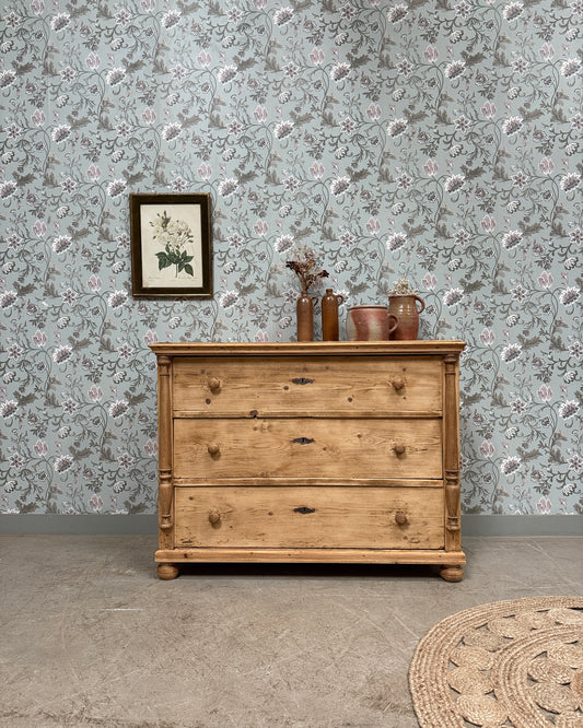 Grande commode anglaise en pin massif