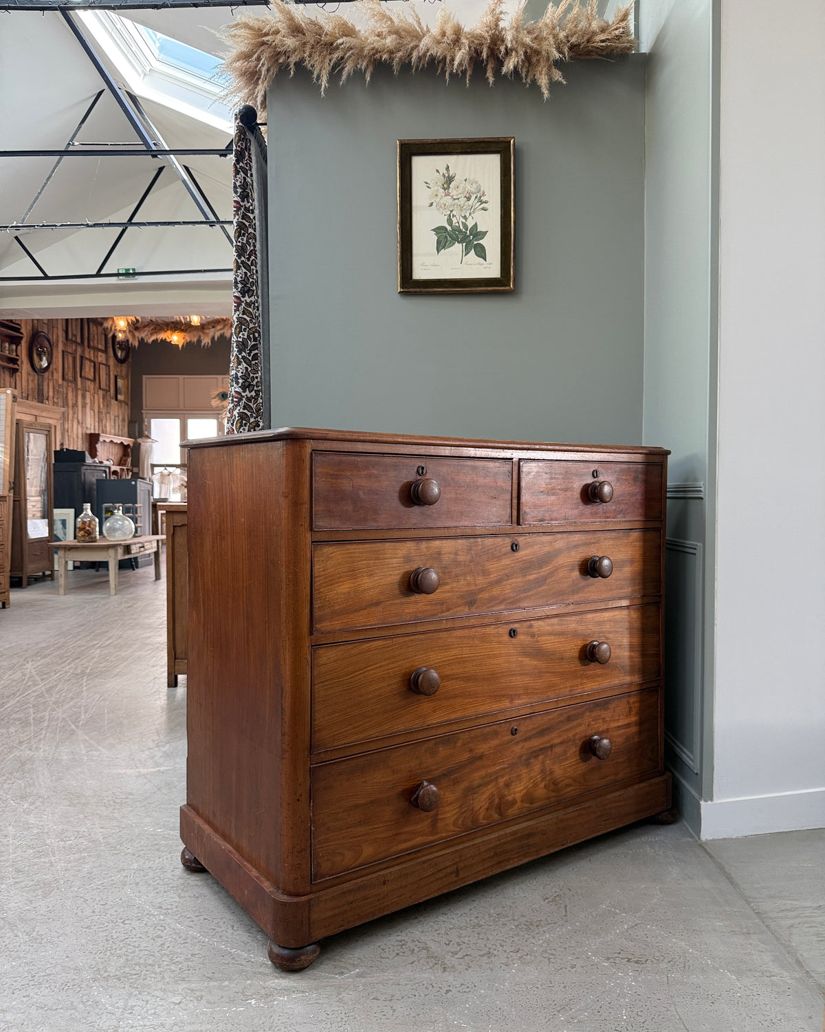 Grande commode anglaise victorienne en acajou