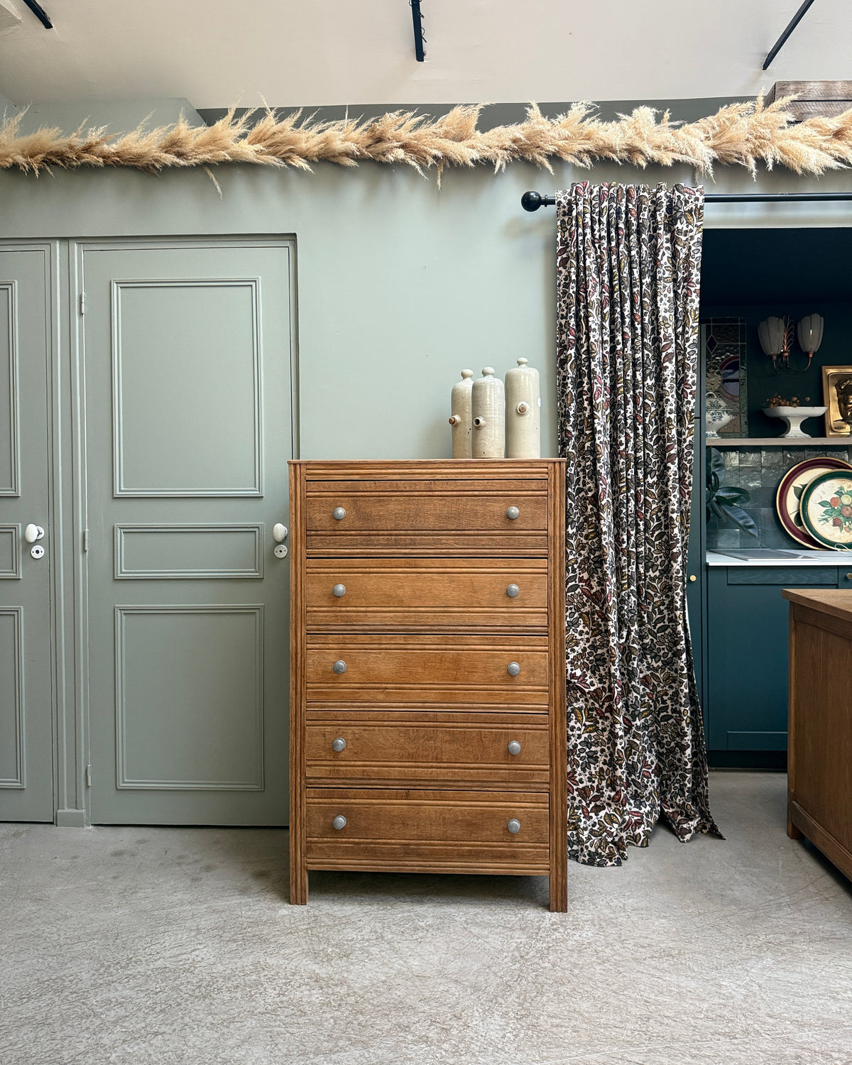 Grande commode vintage en chêne