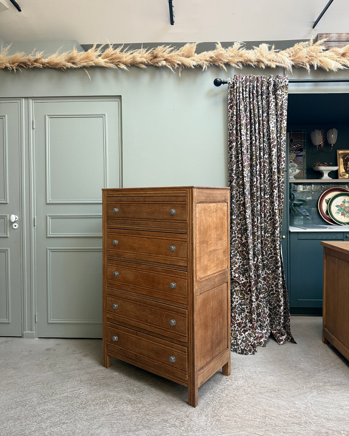 Grande commode vintage en chêne