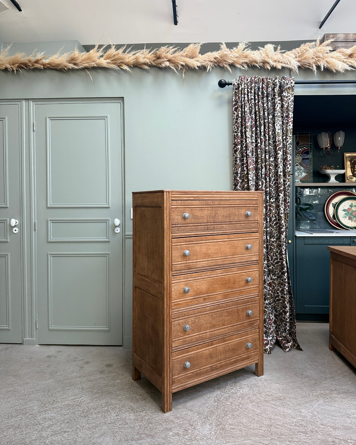 Grande commode vintage en chêne