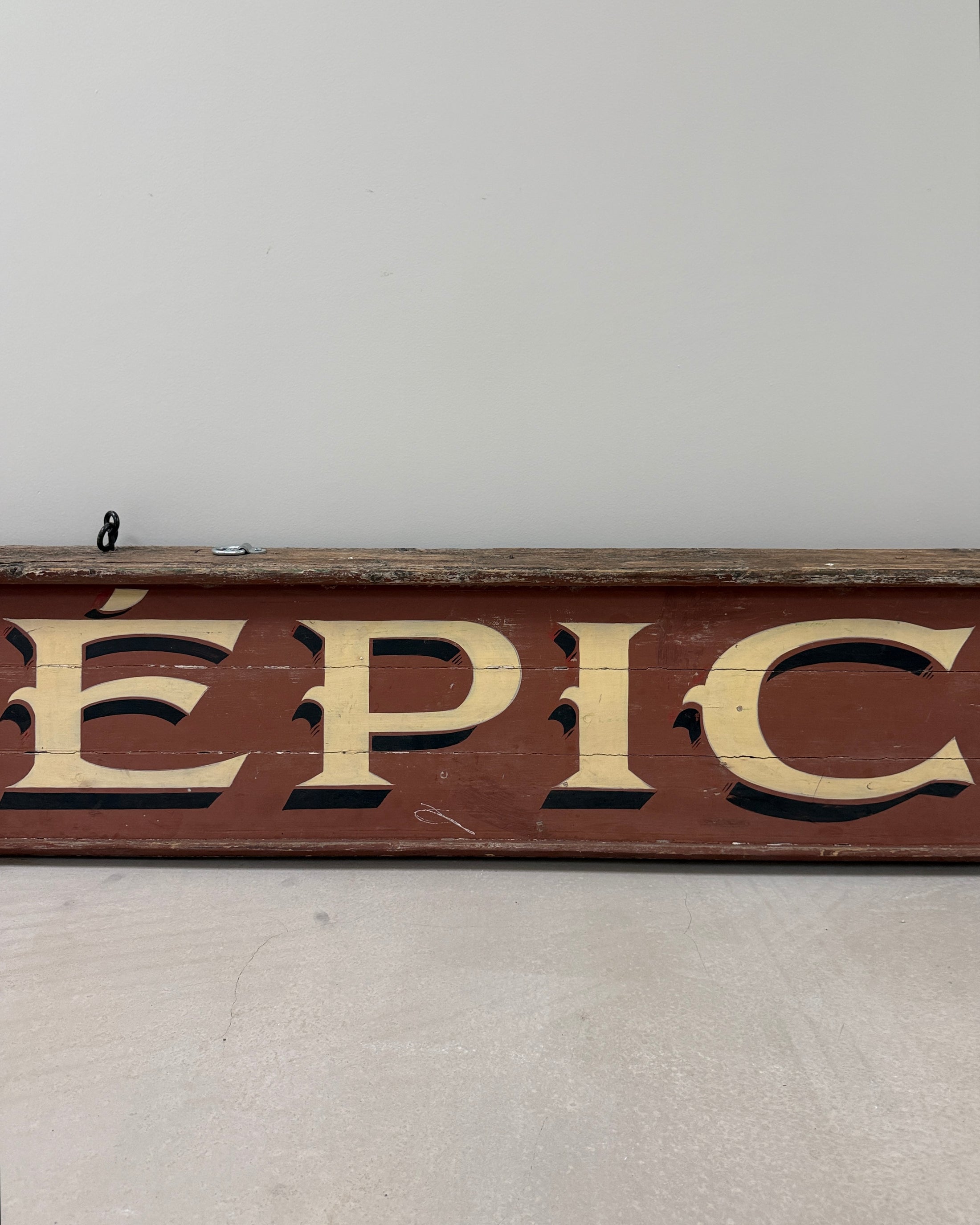 Grande enseigne de magasin ancienne Épicerie