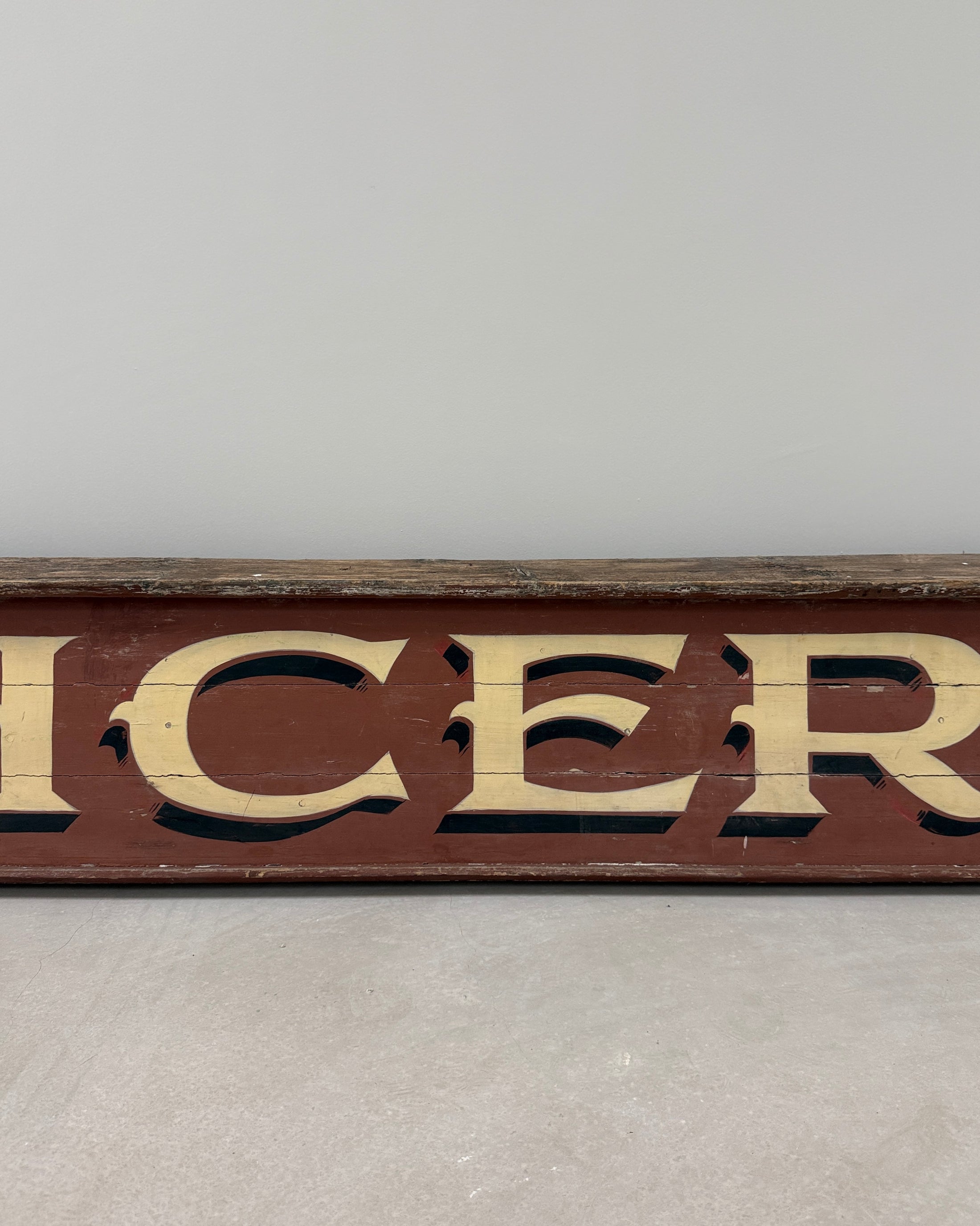 Grande enseigne de magasin ancienne Épicerie