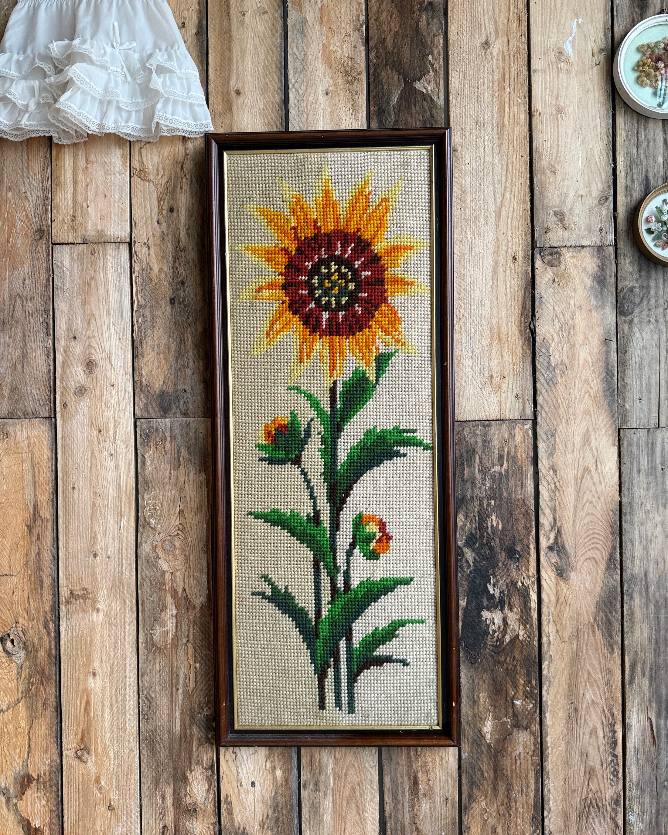 Tapisserie vintage encadrée Tournesol