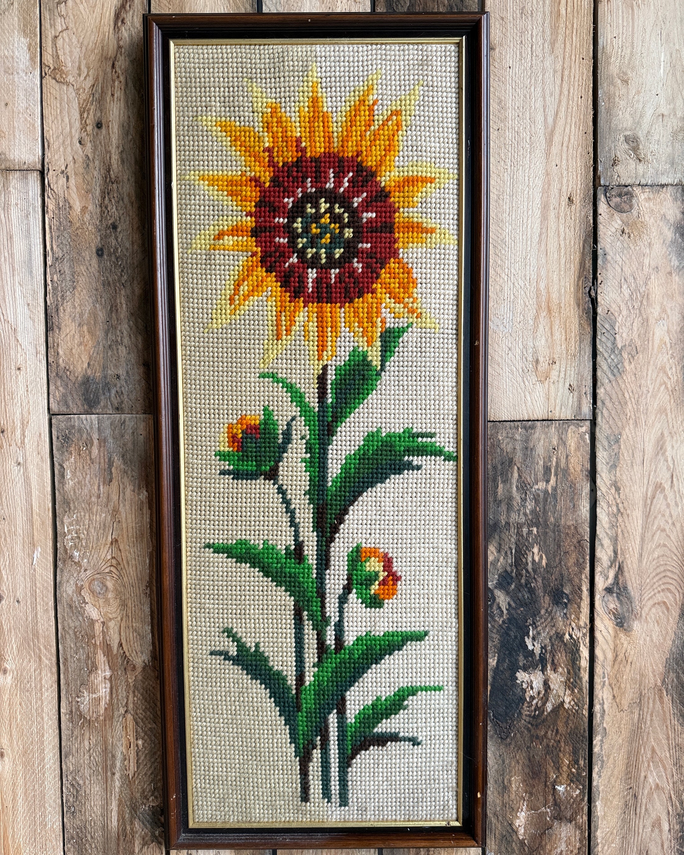 Tapisserie vintage encadrée Tournesol