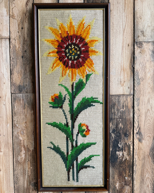 Tapisserie vintage encadrée Tournesol