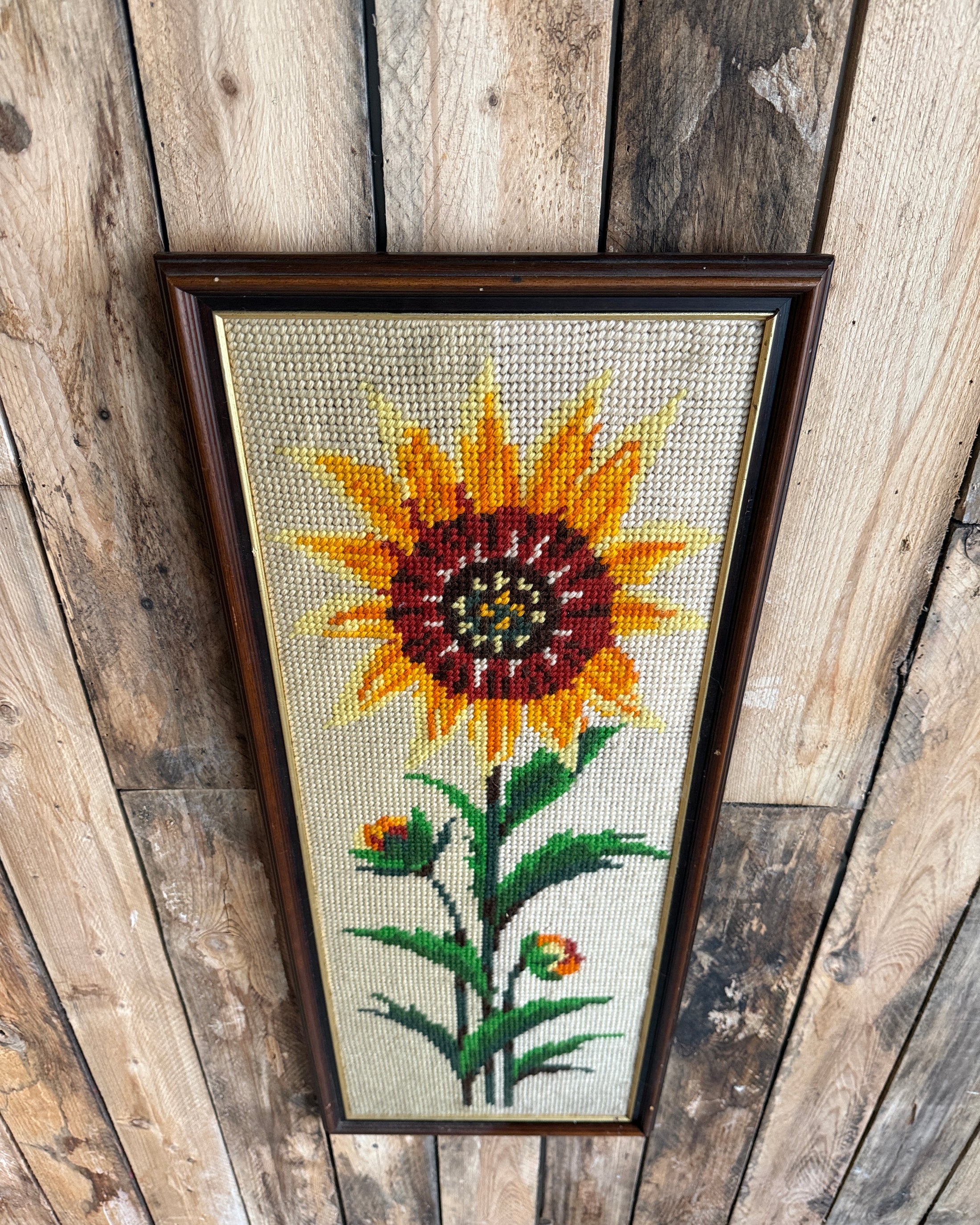 Tapisserie vintage encadrée Tournesol